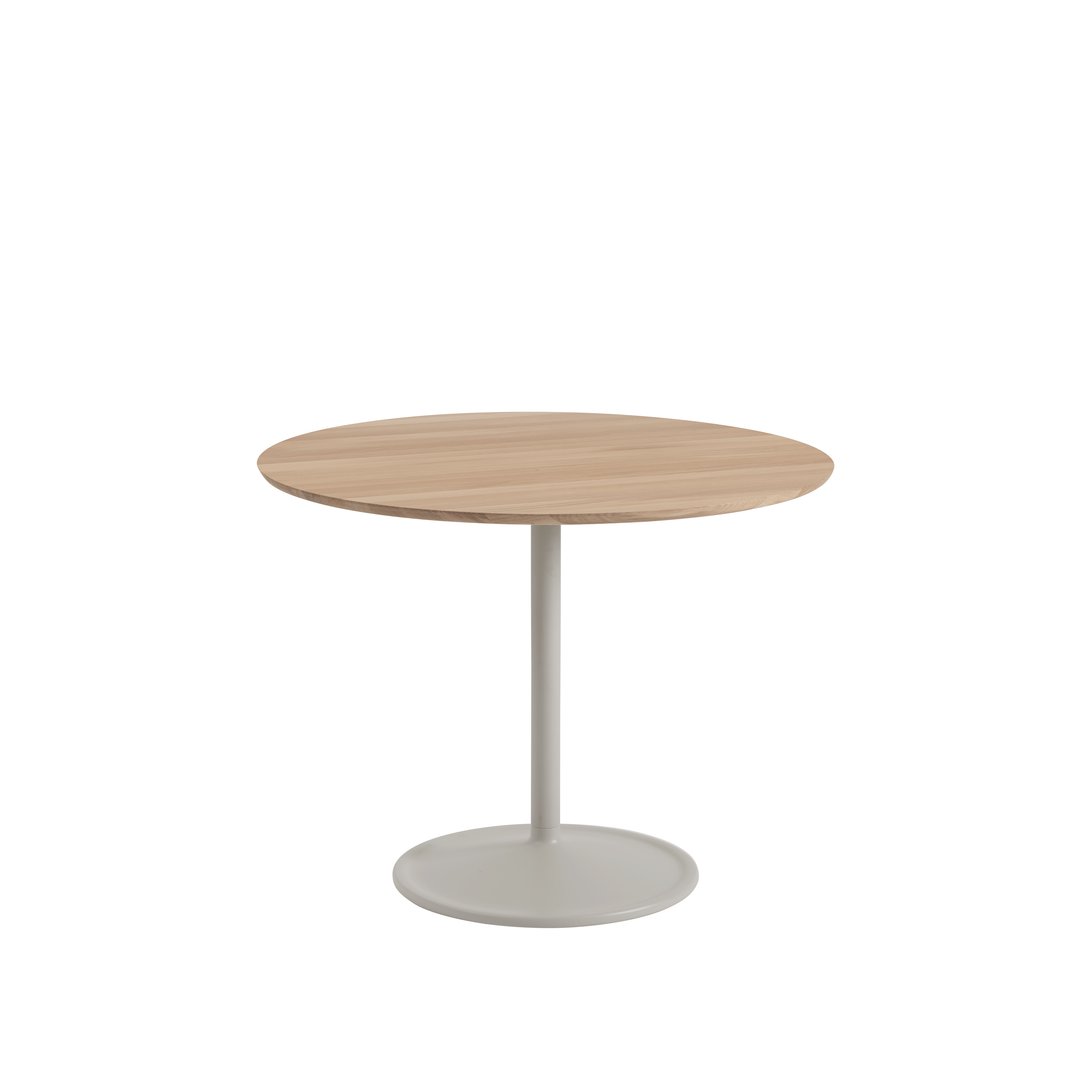 Ronde tafel SOFT van eikenhout met grijze basis