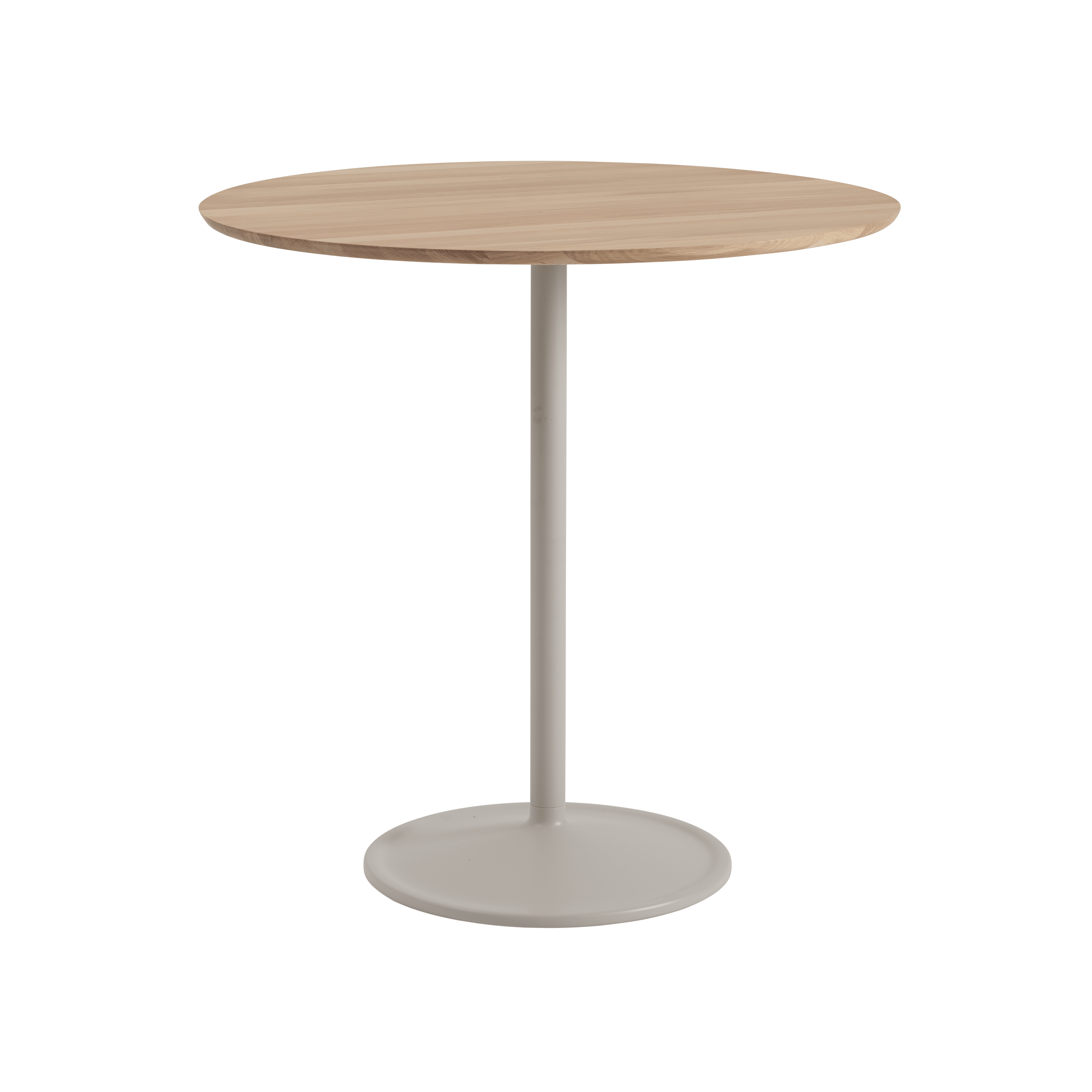Ronde tafel SOFT van eikenhout met grijze basis
