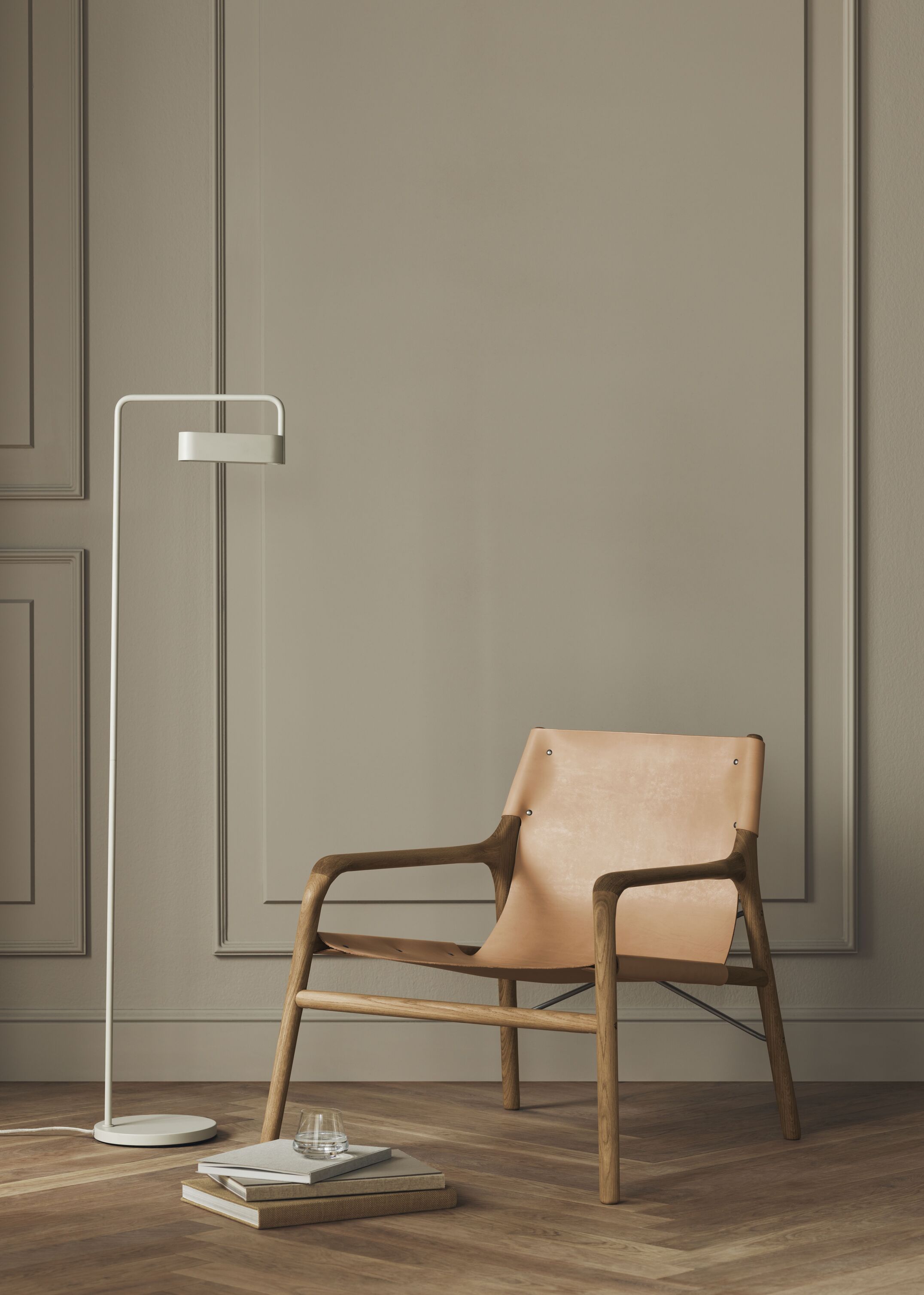 Beige SOUL fauteuil met eiken basis