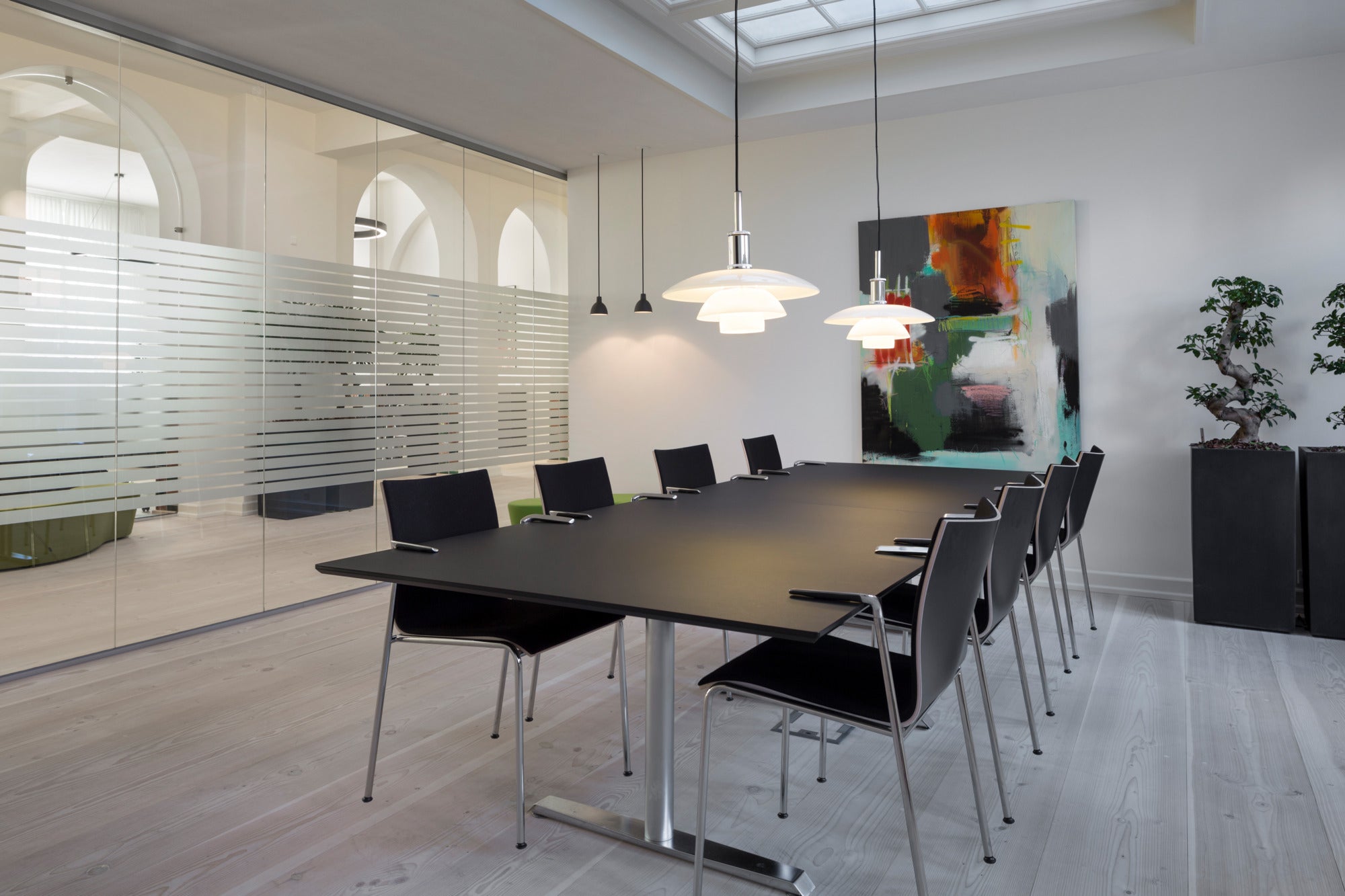 PH 4½-4 White Pendant Lamp with Chrome Finish