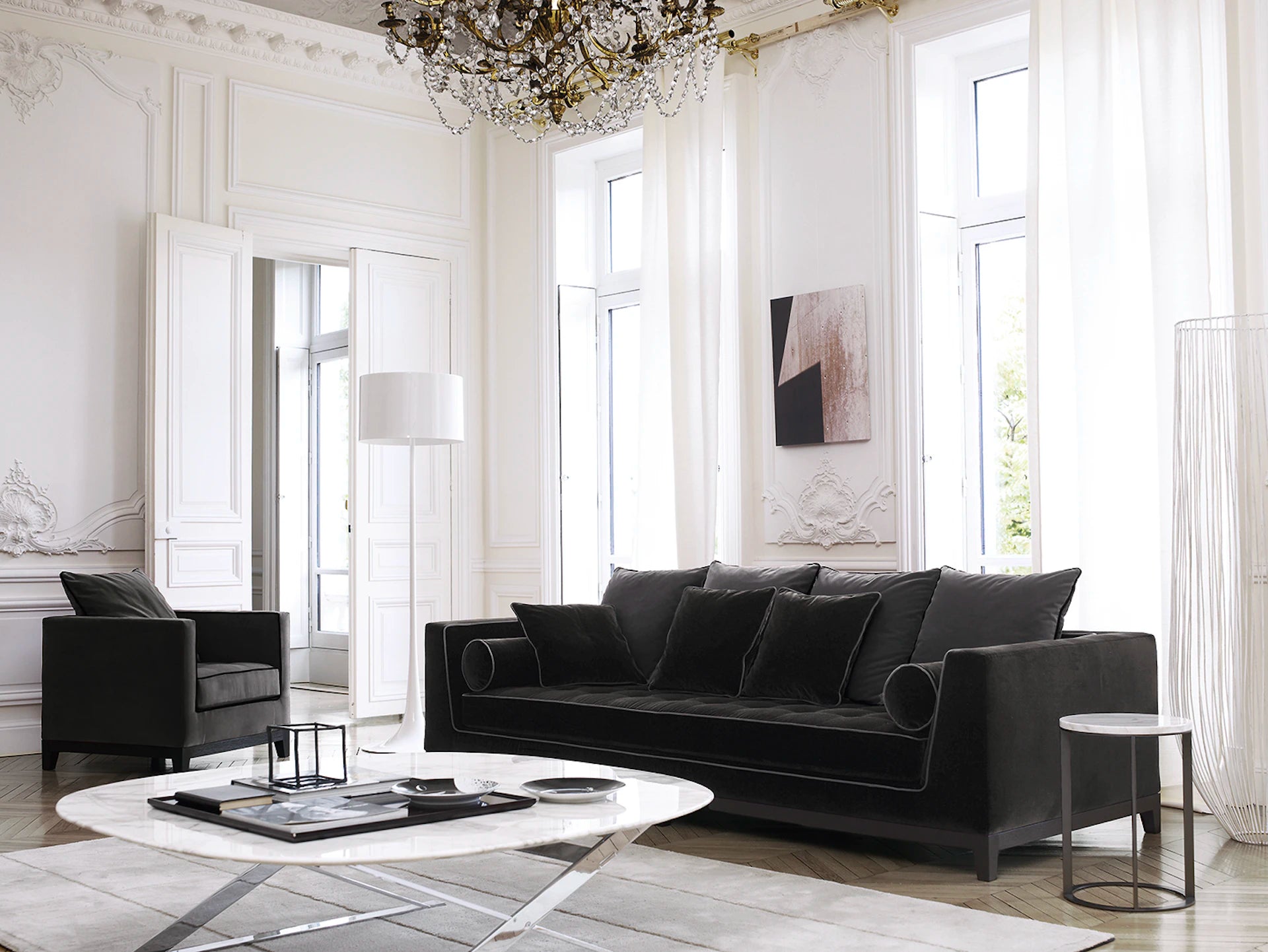 Stehlampe SPUN LIGHT weiß