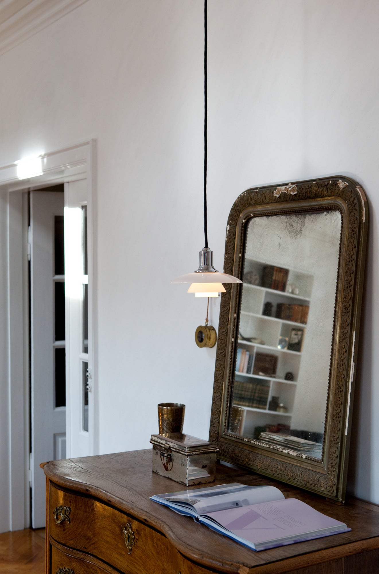 PH 2/1 pendant lamp white with chrome finish