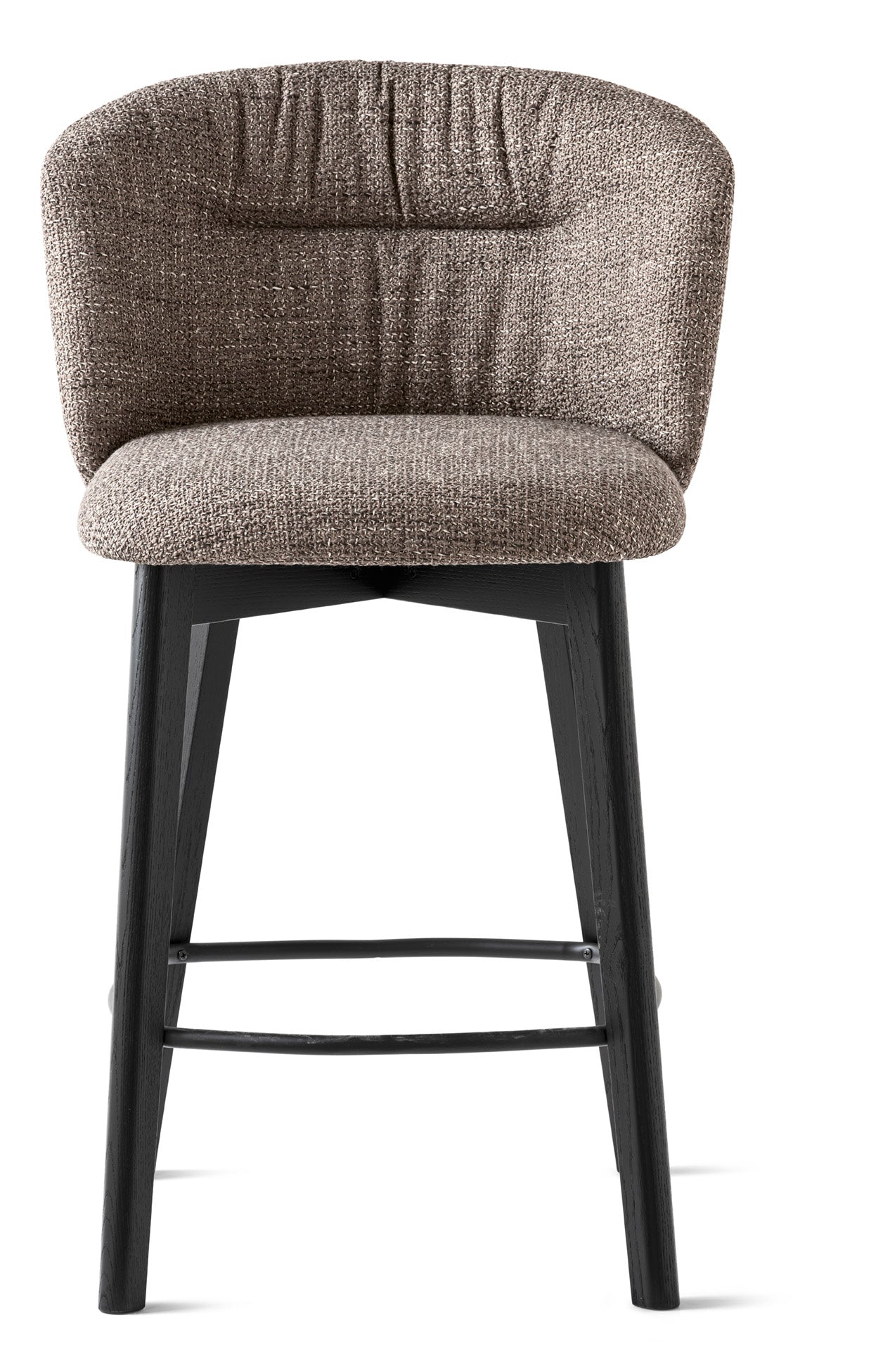 Upholstered Bar Stool SWEEL with Black Wooden Base