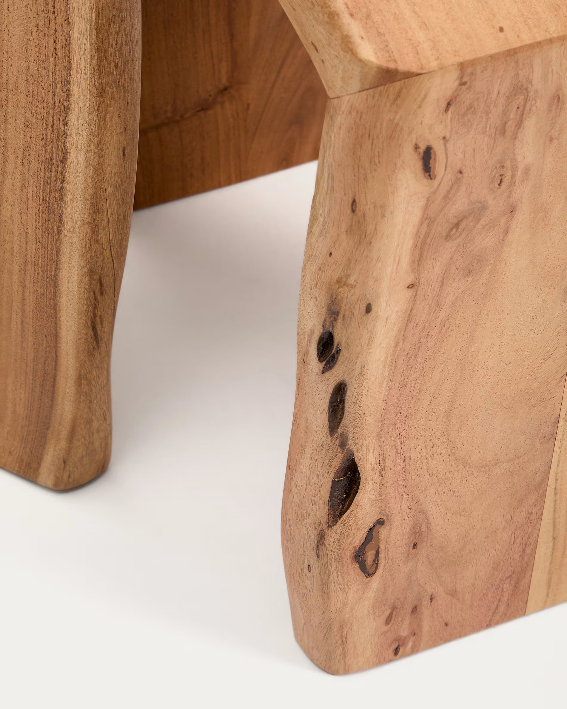 LOMIRI Table Set Solid Acacia Wood