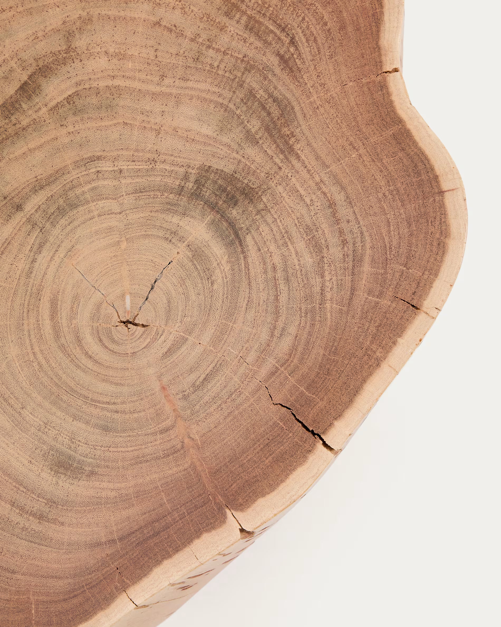 Tafeltje TANIVE lite acaciahout met zwarte basis