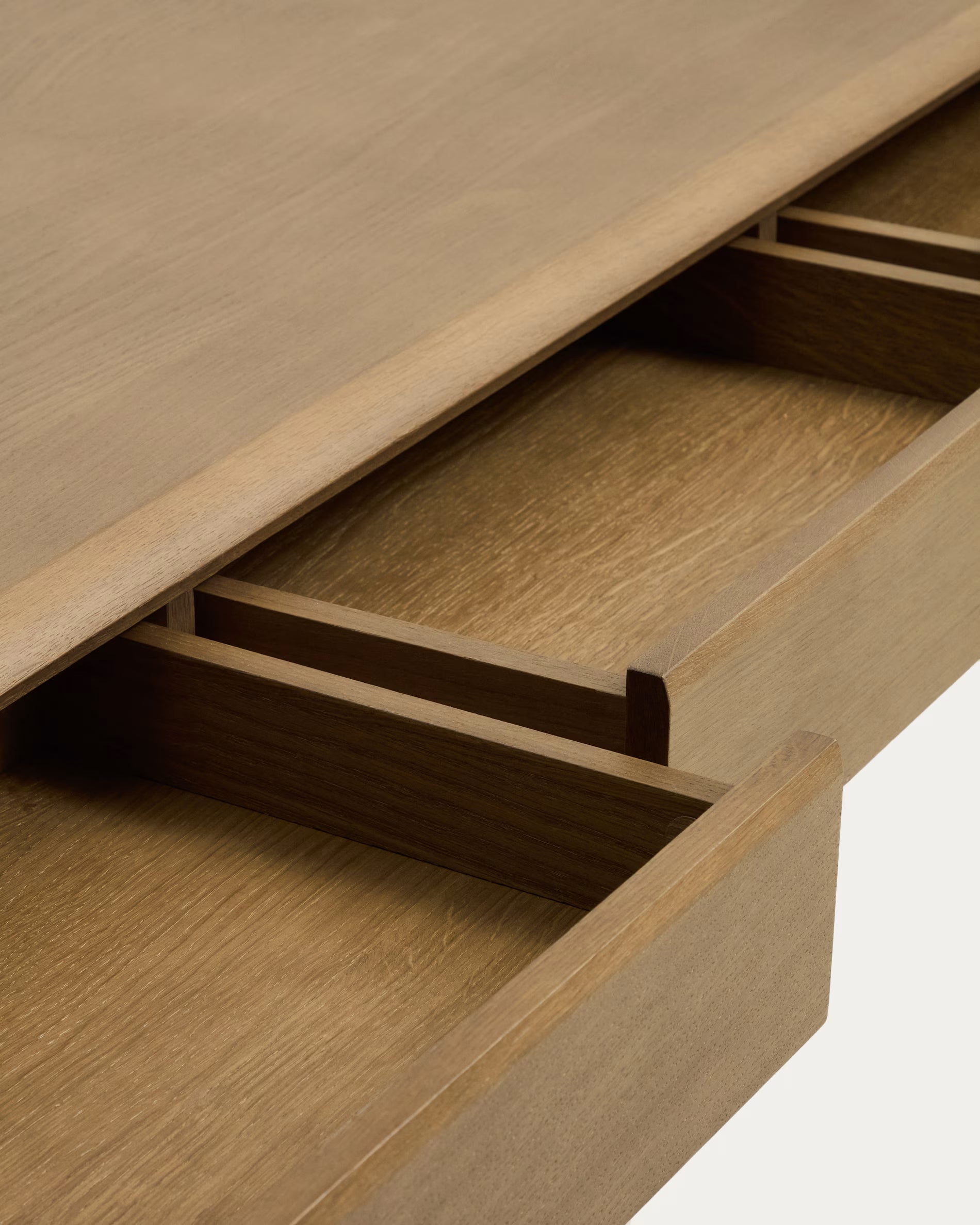 ARELIDA Oak Veneer Drawer Table