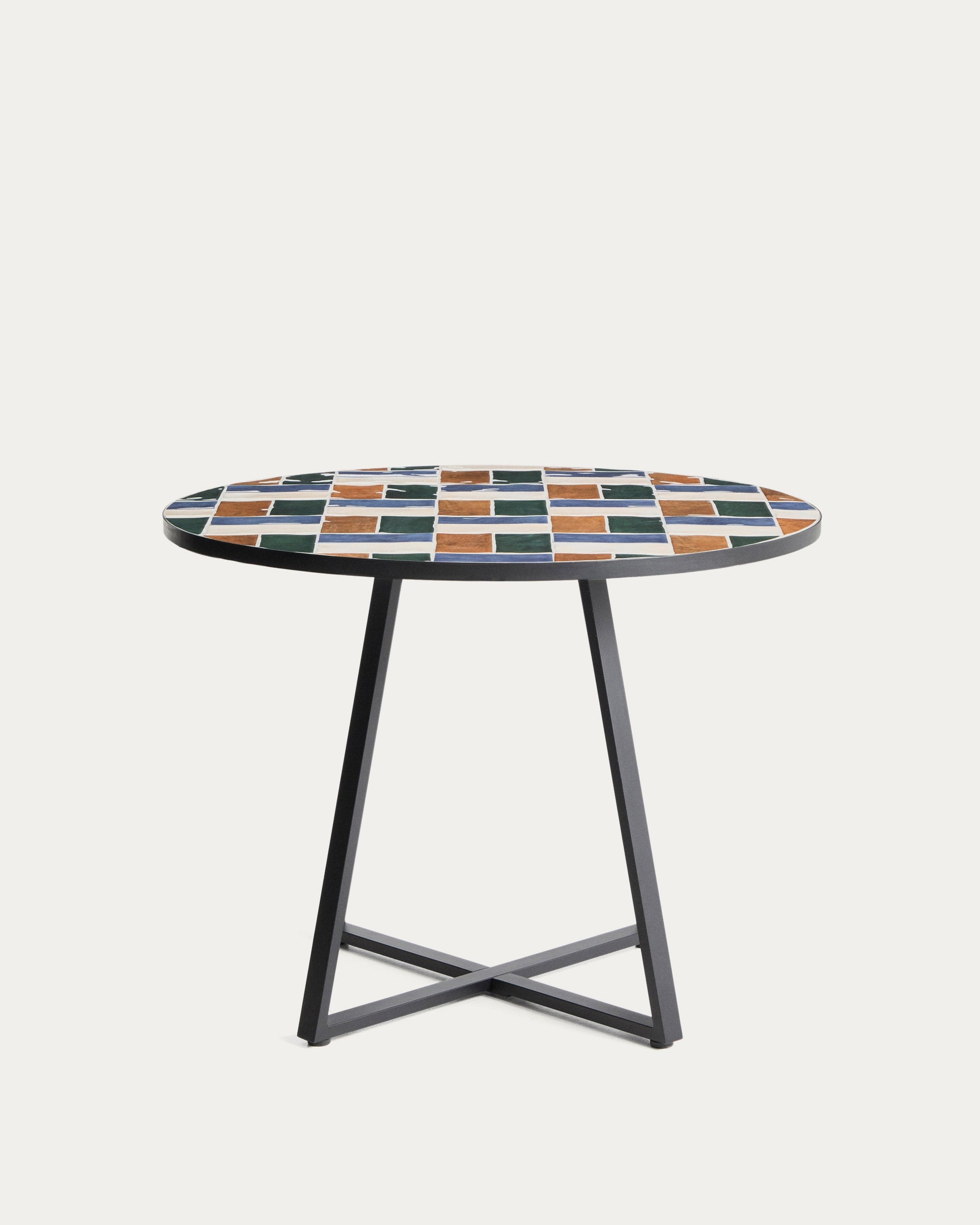 TELLA Multicolored Garden Table with Graphite Base