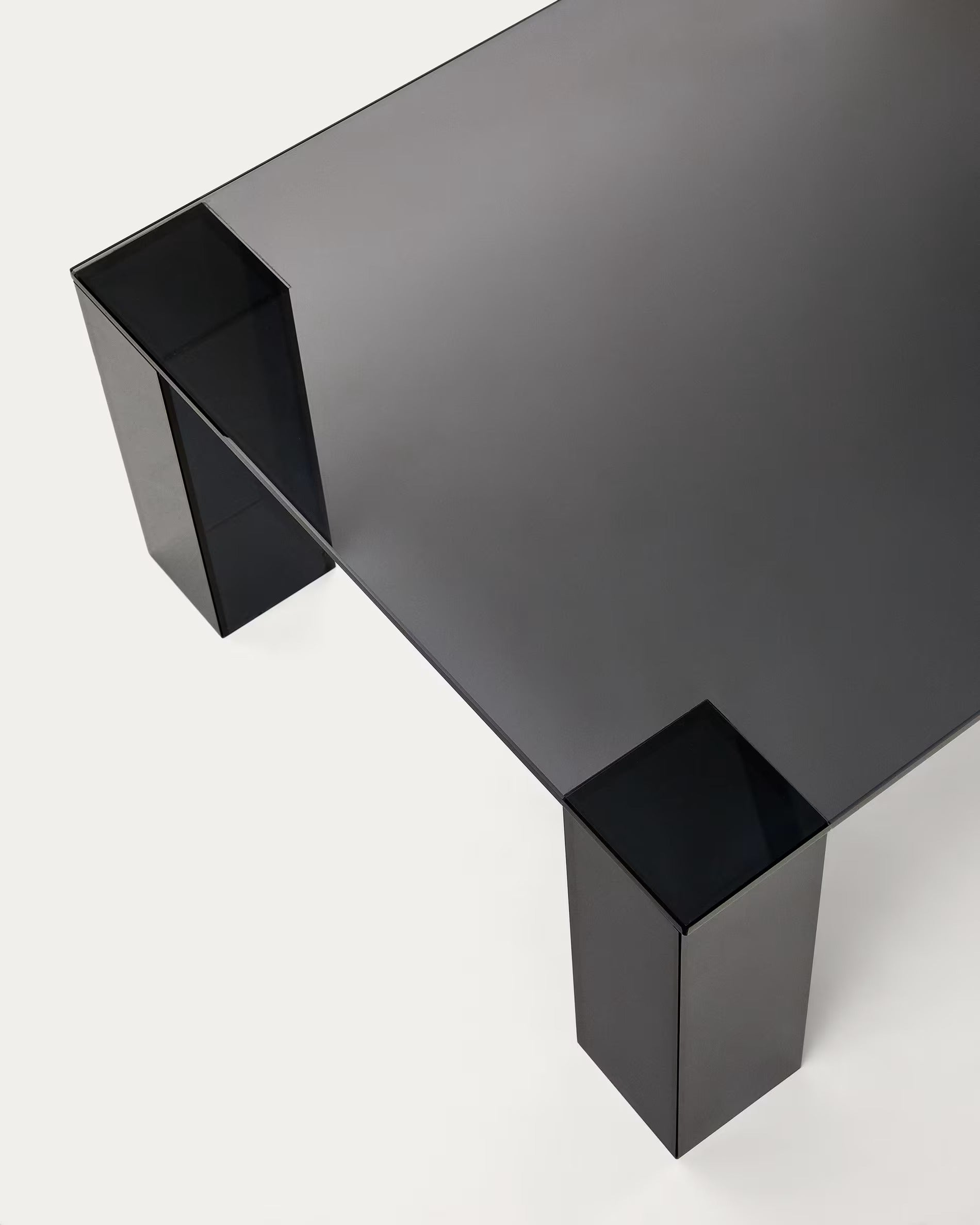 ADULARIA coffee table dark gray tempered glass