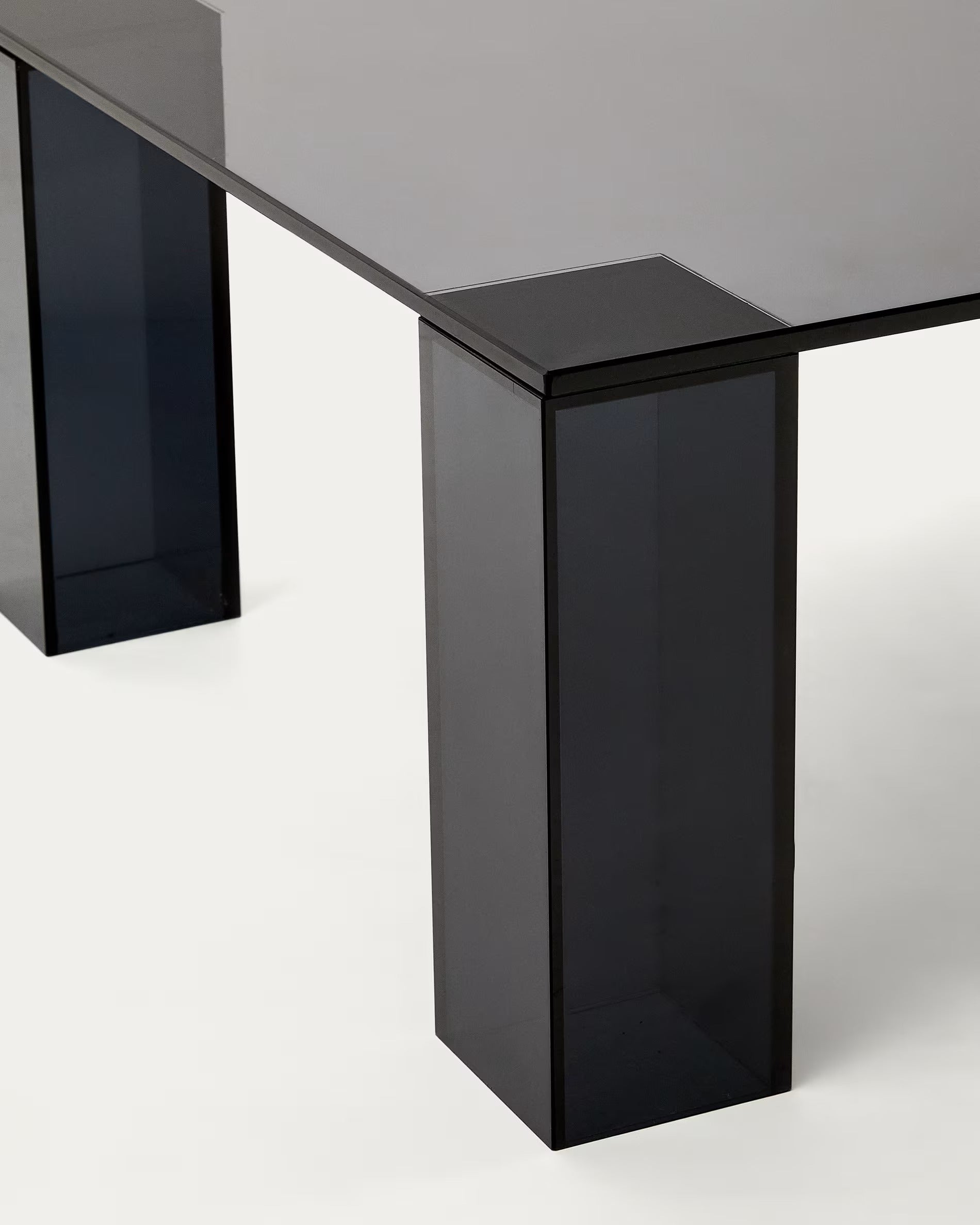 ADULARIA coffee table dark gray tempered glass