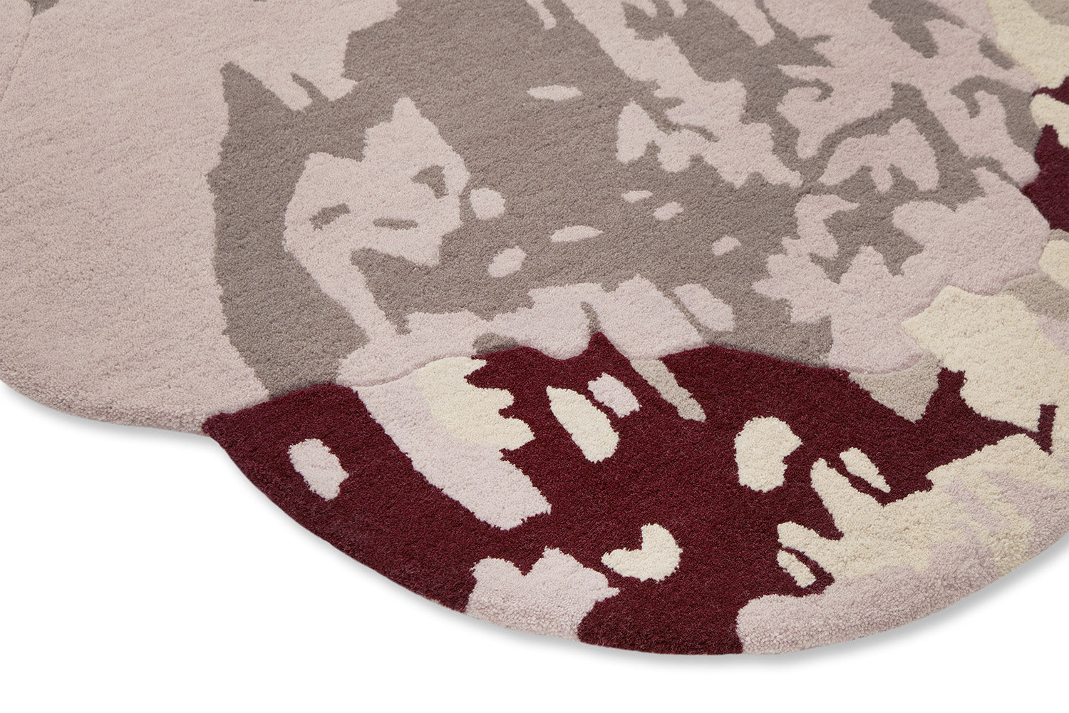 Dekorativer Teppich SHAPED MAGNOLIA LIGHT bordo-beige