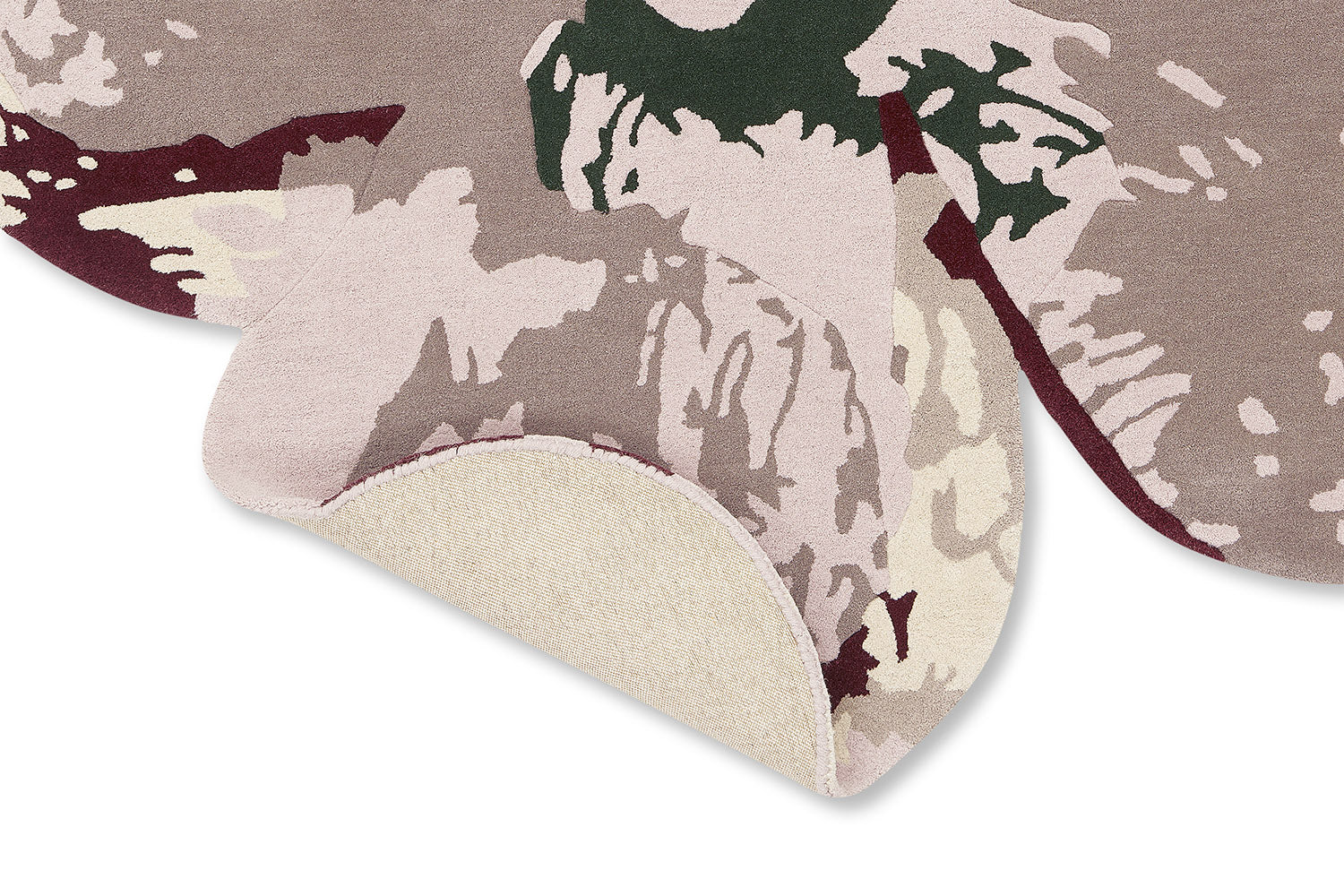 Dekorativer Teppich SHAPED MAGNOLIA LIGHT bordo-beige