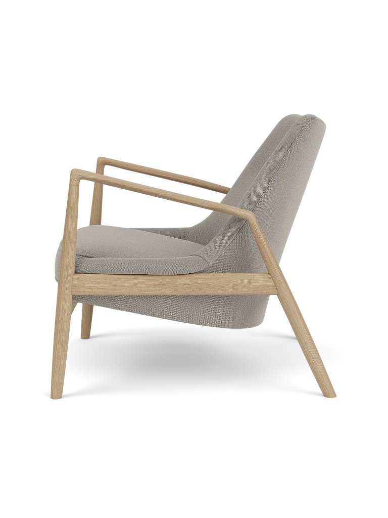 THE SEAL armchair gray with oak base