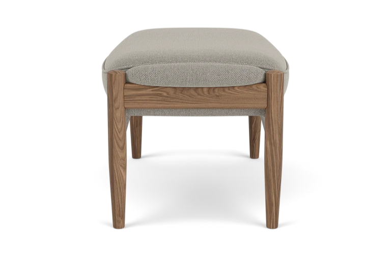 THE SEAL gray footrest with walnut base