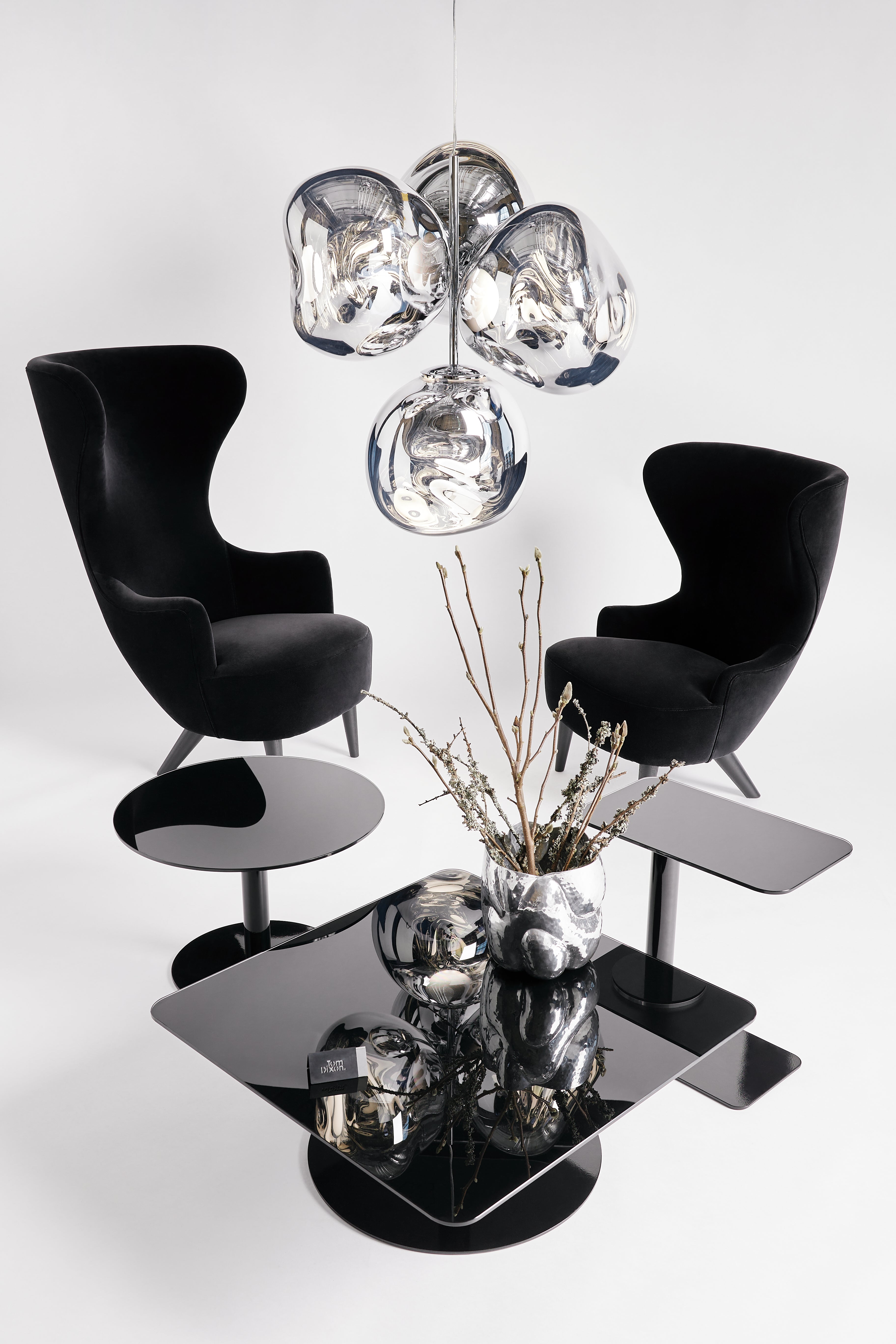 Upholstered wingback armchair