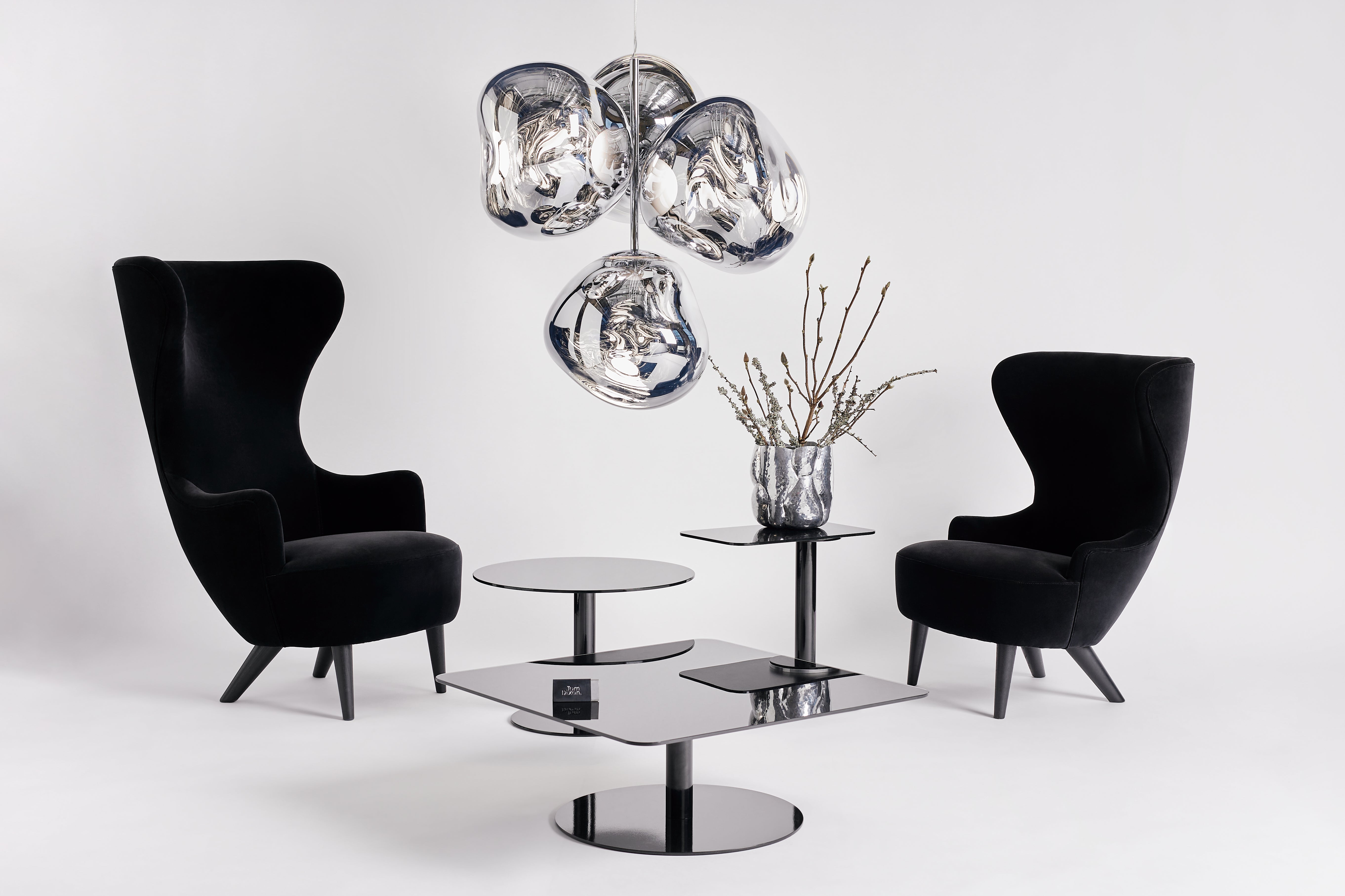 Upholstered wingback armchair