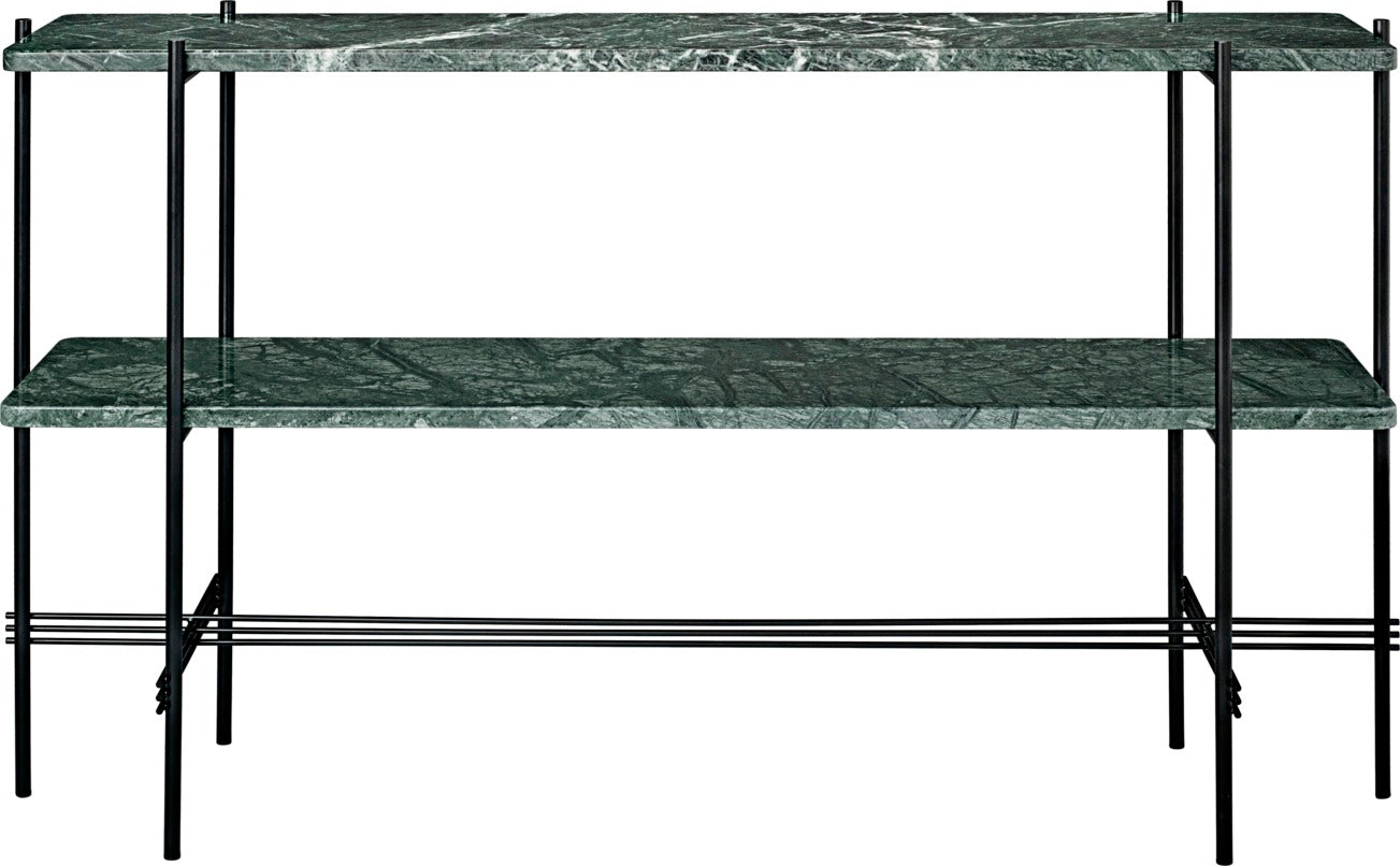Konsole TS grüner Marmor mit schwarzem Sockel