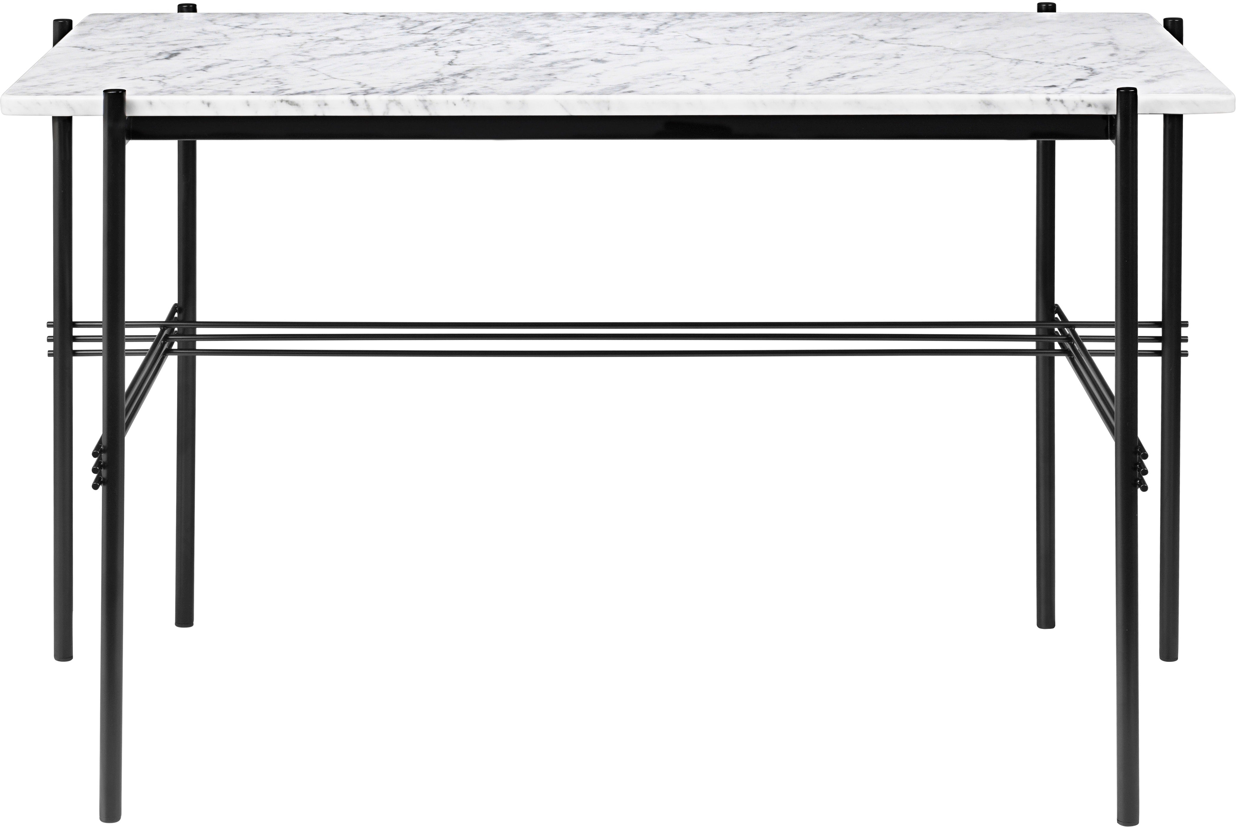 TS desk white marble with black base