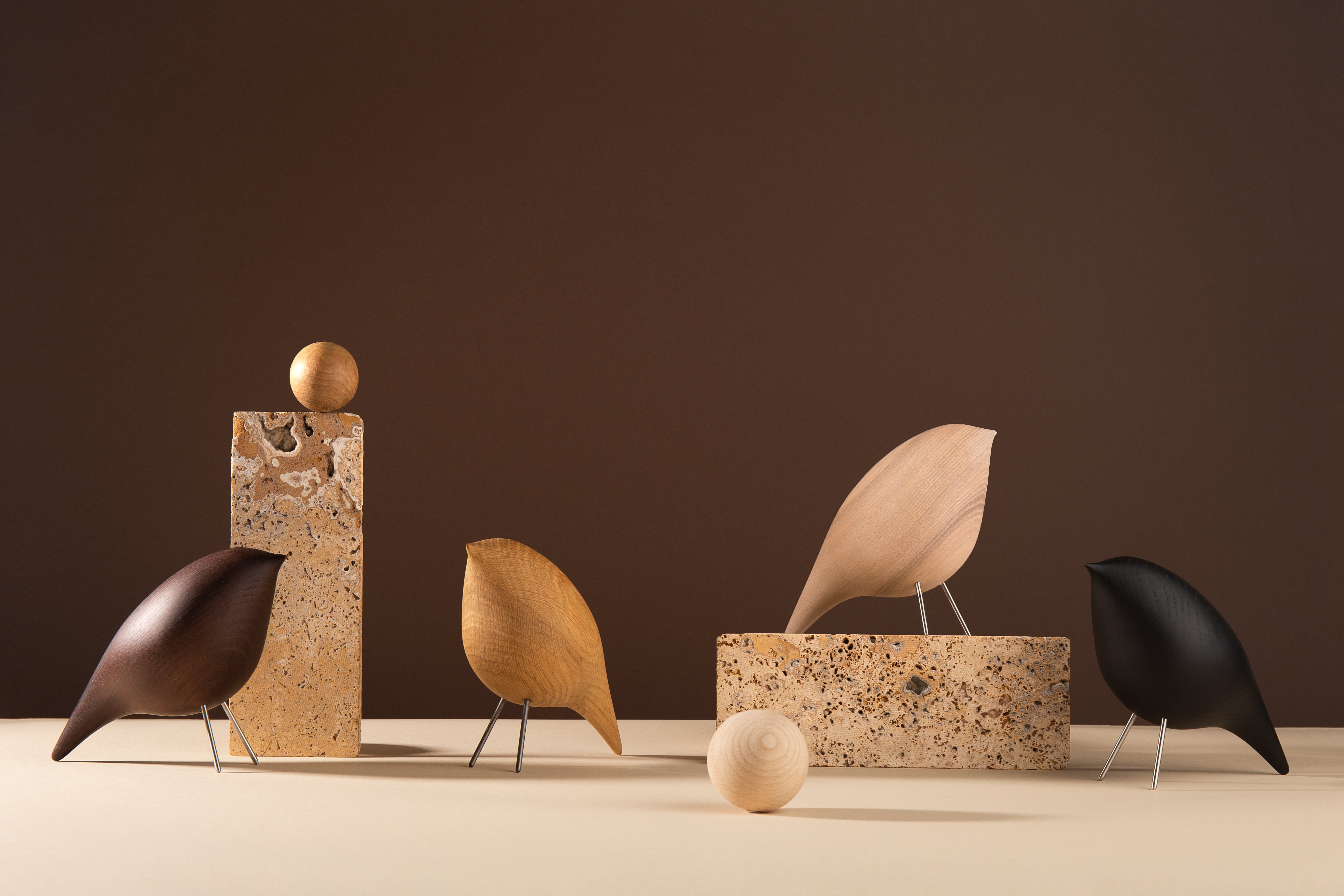 Decoratieve figuur TWEETY DECORATIEVE VOGEL natuurlijke esdoorn