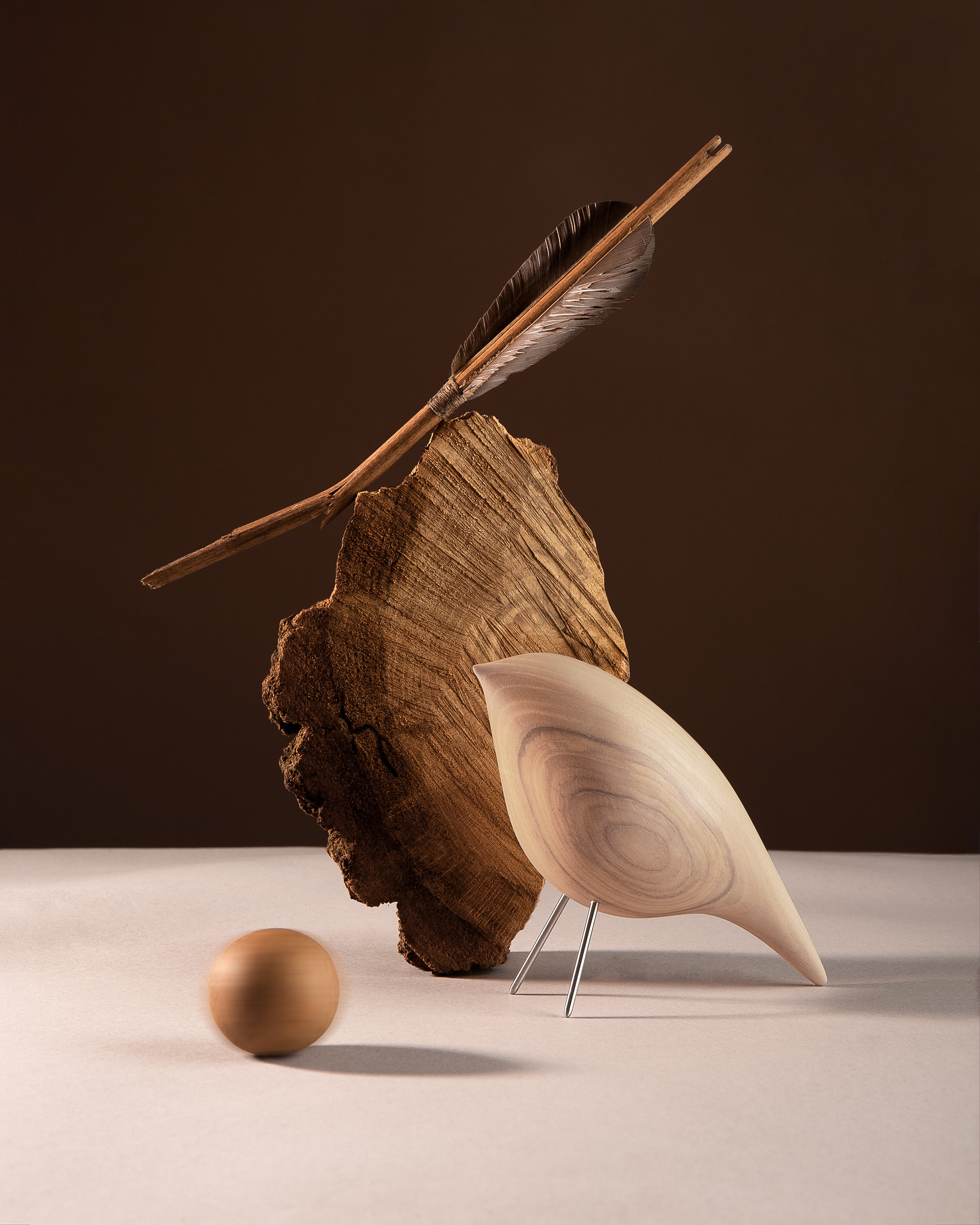 Decoratieve figuur TWEETY DECORATIEVE VOGEL natuurlijke esdoorn