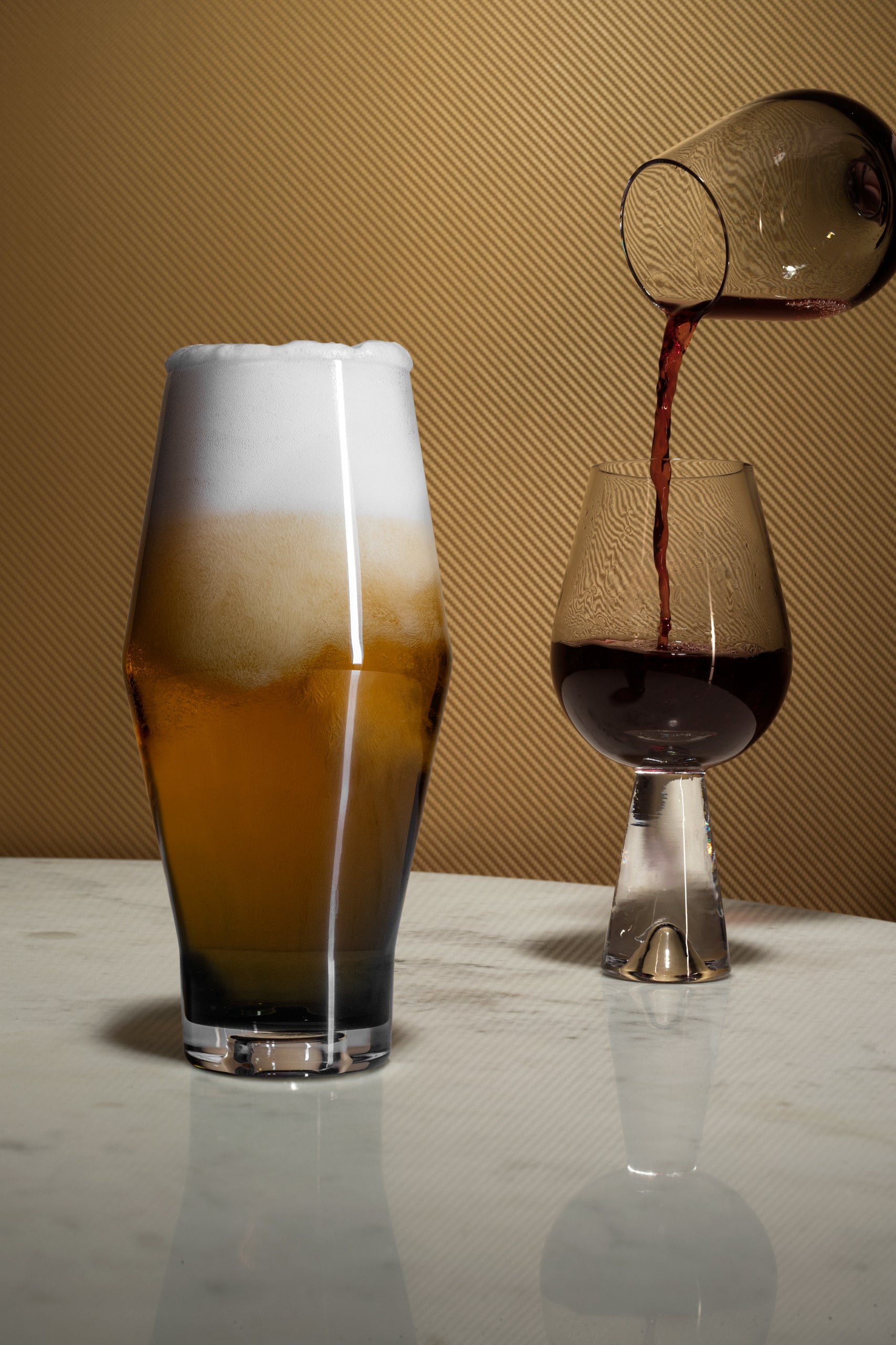 Set Brille Tank schwarzes Glas