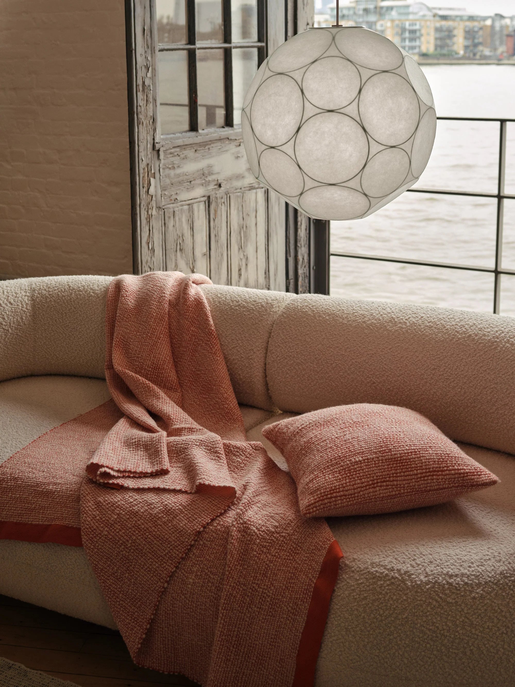 THREAD cushion cream with orange