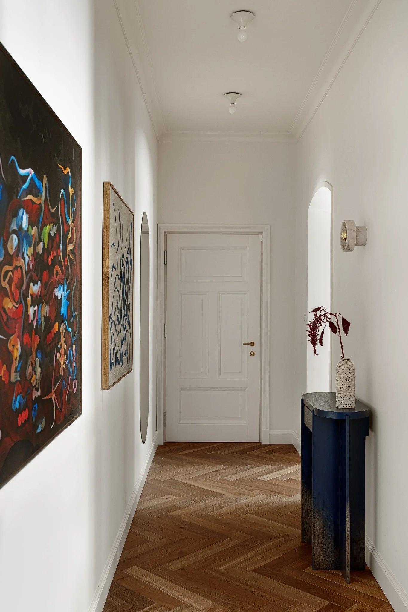 Konsola KIRU kobaltblauw eikenhout