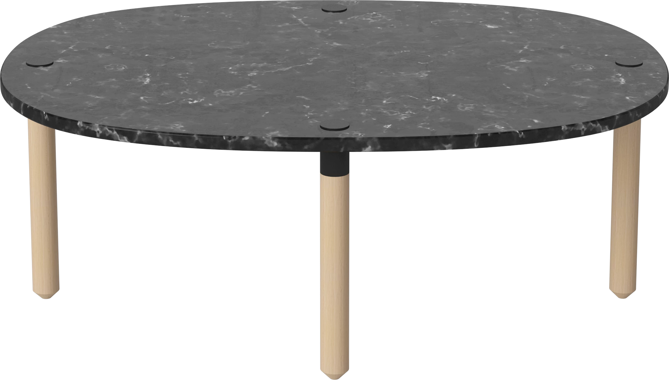 TUK marmeren salontafel met gebleekt eikenhout