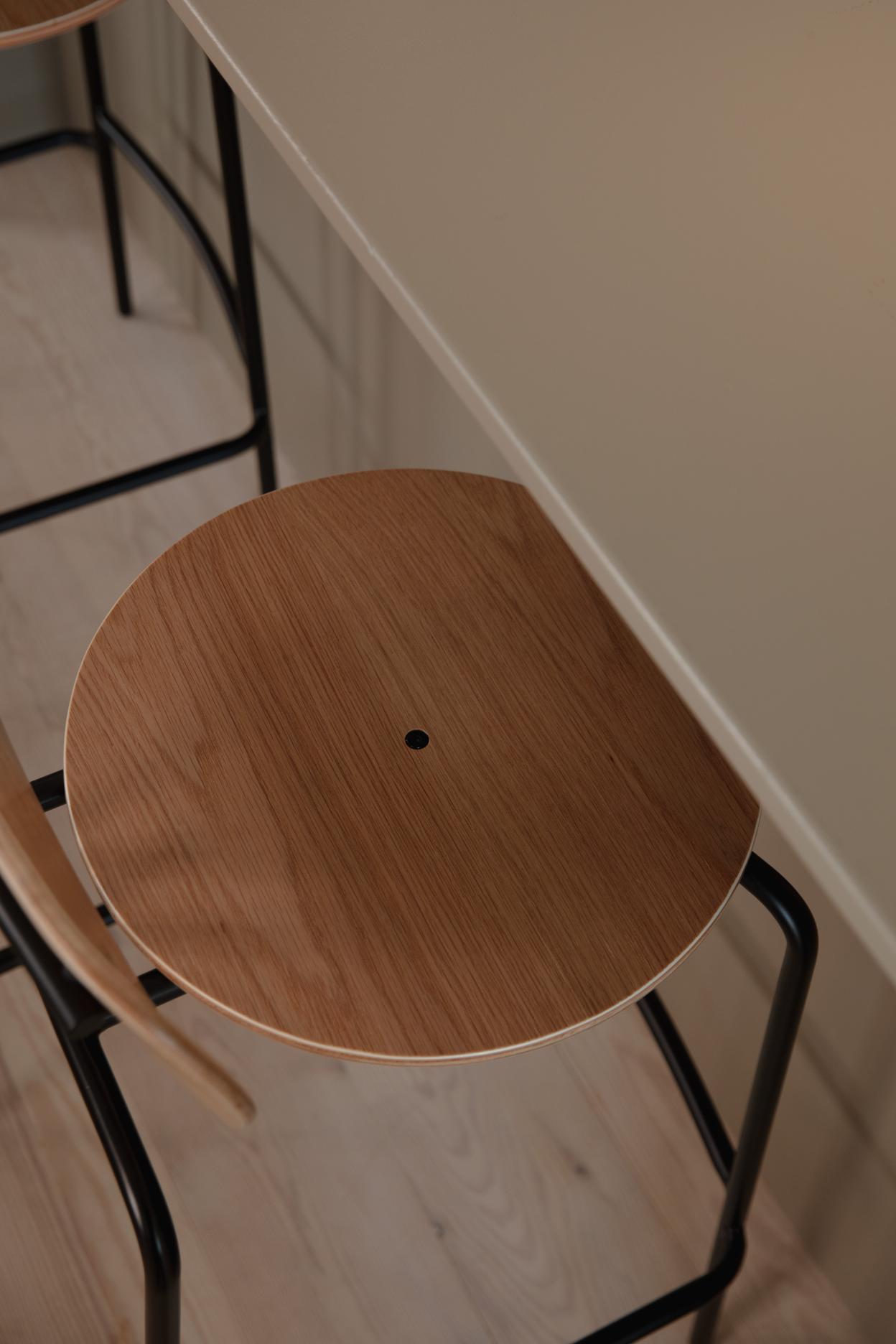 Curious Hocker Creamy plush with a black base