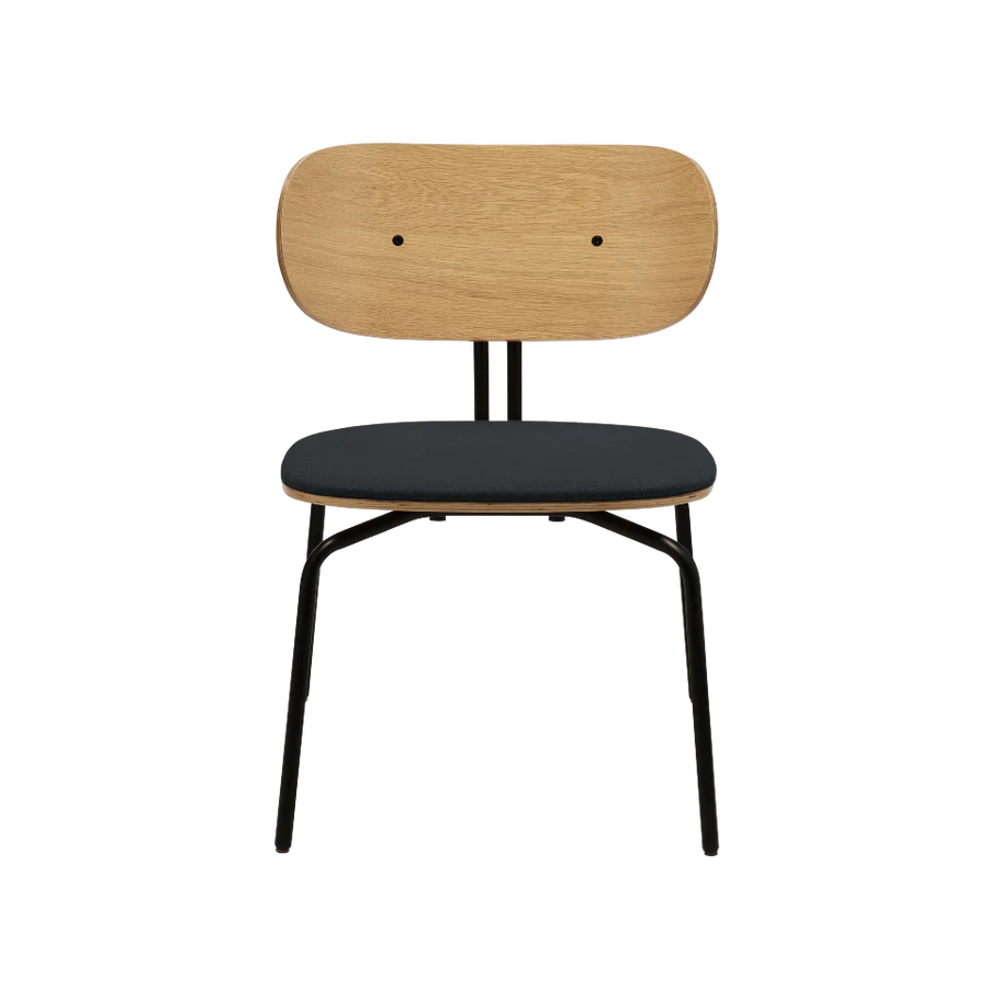 Anthracite curious armchair with a black base