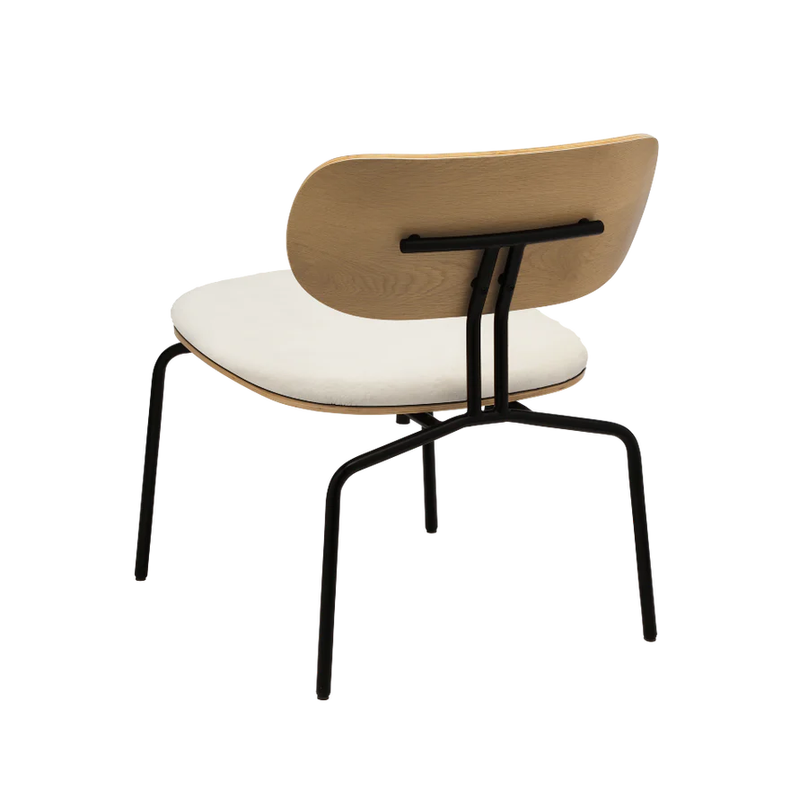 Curious chair cream plush with a black base