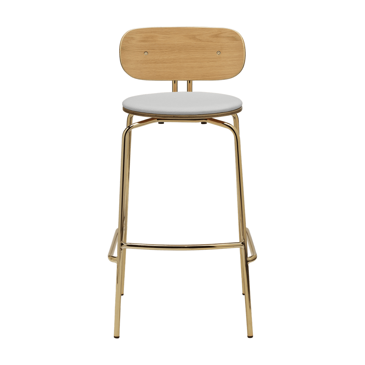 Beige neugieriger Hoker mit einer goldenen Basis