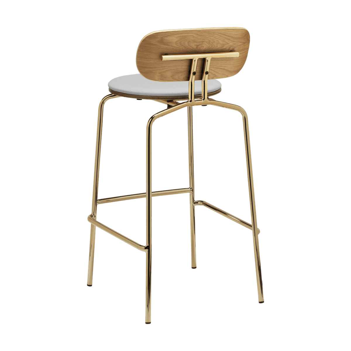 Beige neugieriger Hoker mit einer goldenen Basis