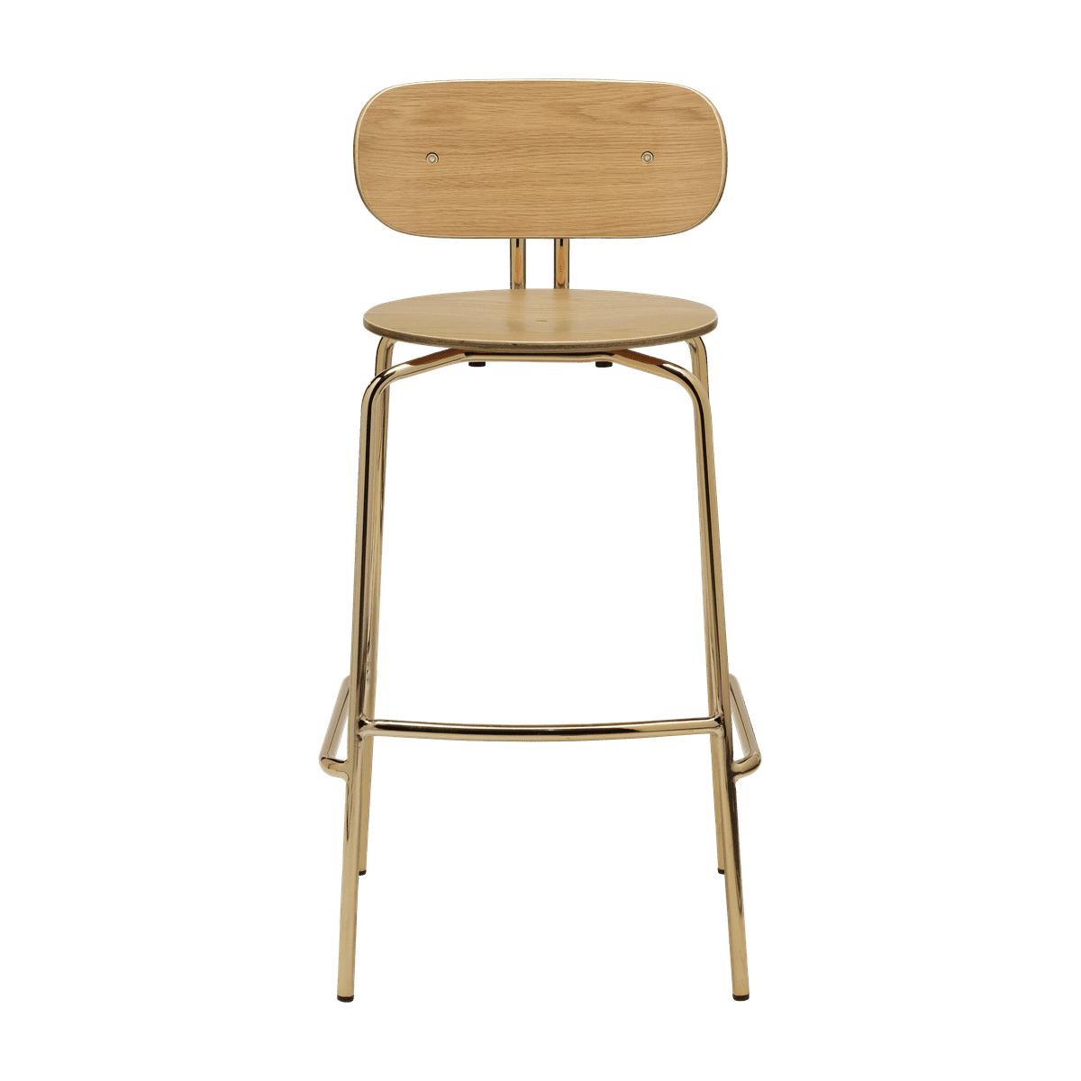 Hocker CURIOUS eiken met gouden basis