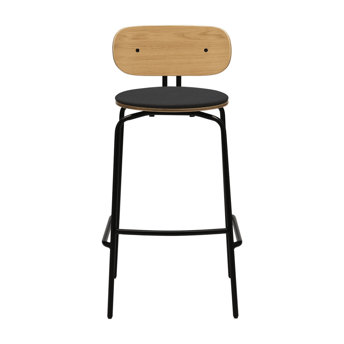 Hocker CURIOUS antraciet met zwarte basis