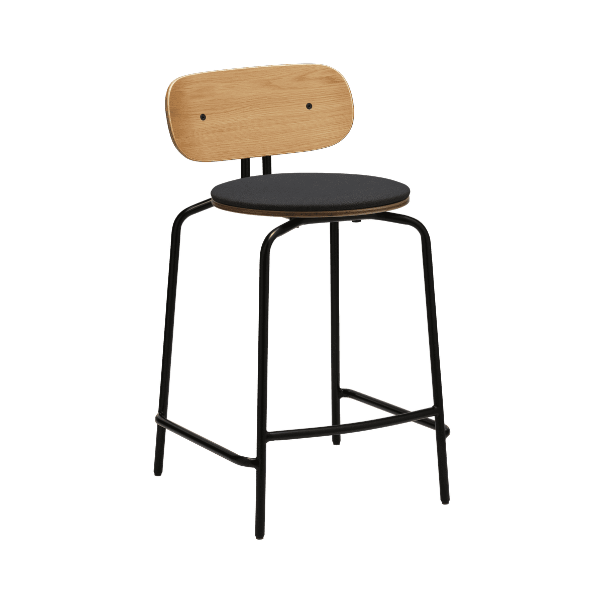 Hocker CURIOUS antraciet met zwarte basis