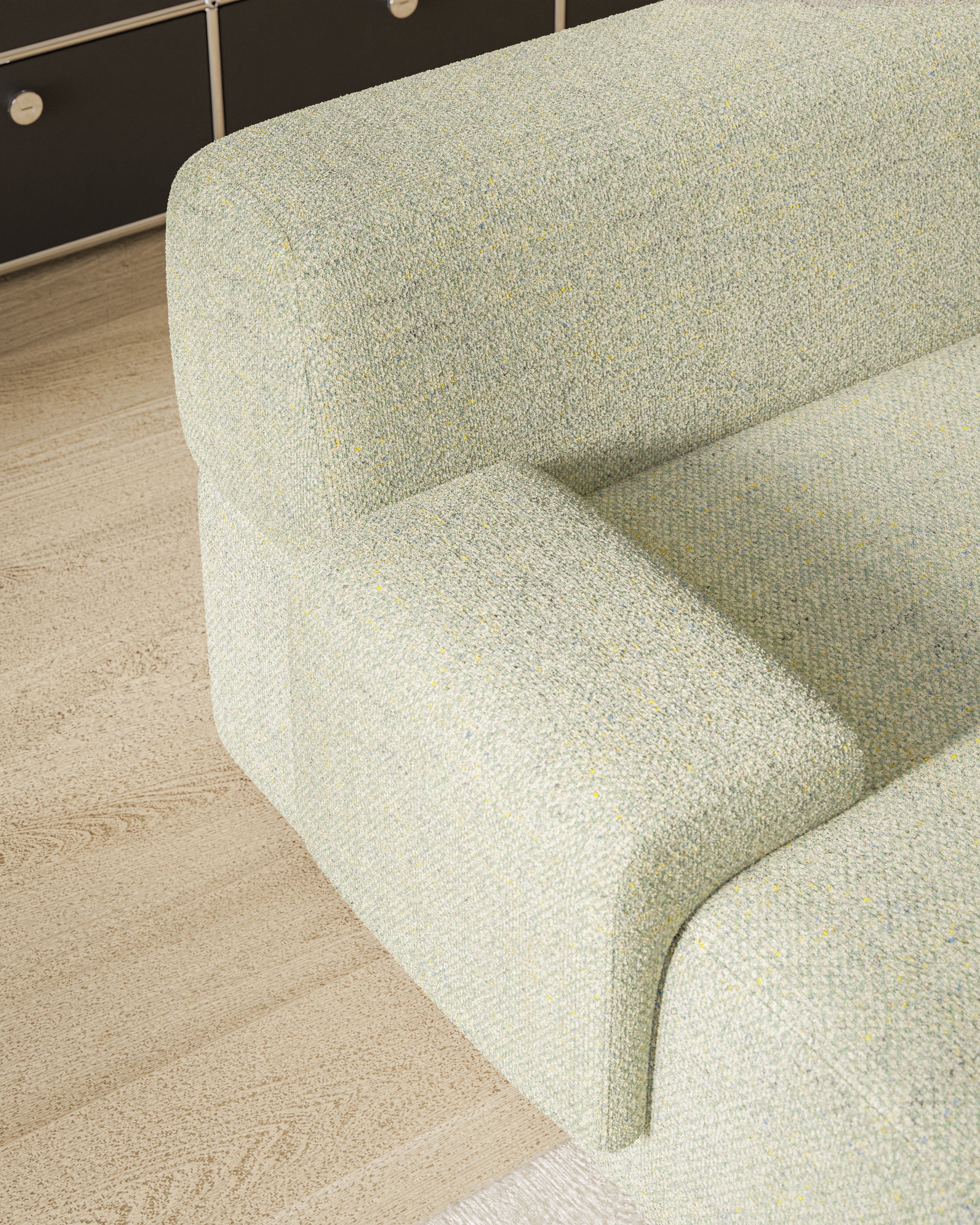 Modulaire open hoekbank rechts UMI lichtgroen