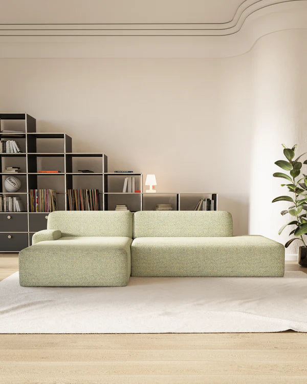 UMI Modular Sofa - Left-Arm Chaise in Light Green