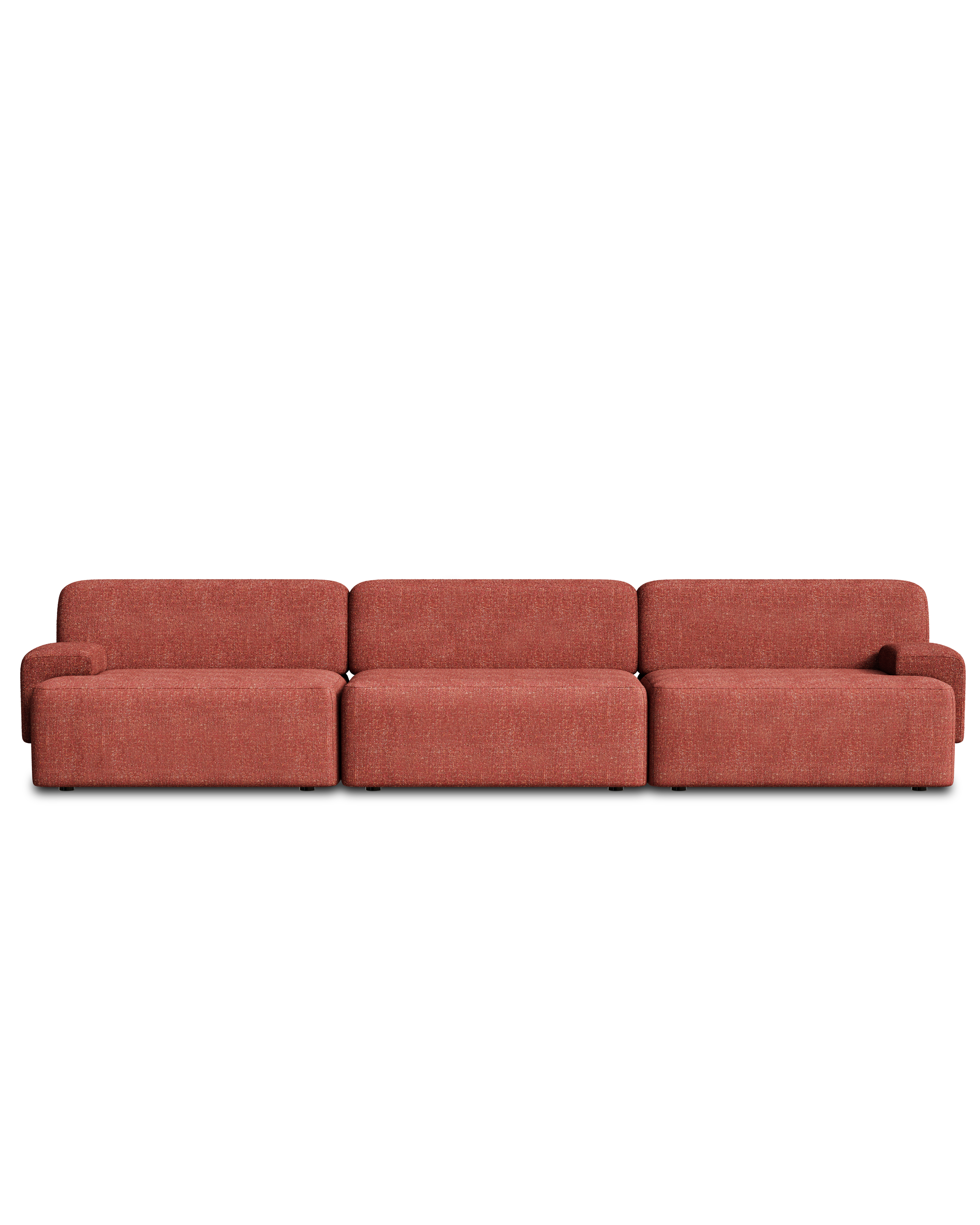 Modular 3-Seater Sofa UMI Chestnut Red