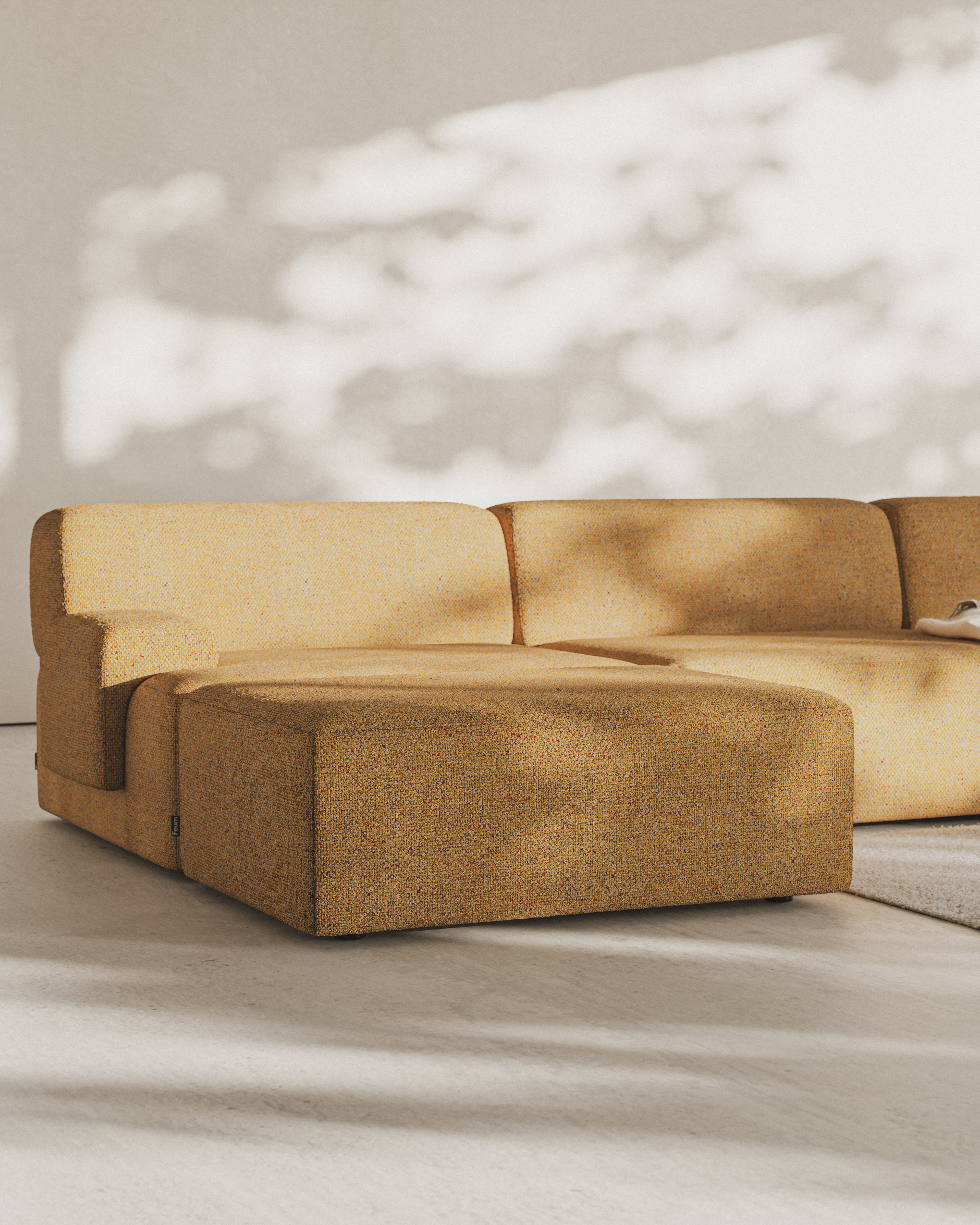 Modulares 3-Sitzer-Sofa UMI in herbstlichem Orange