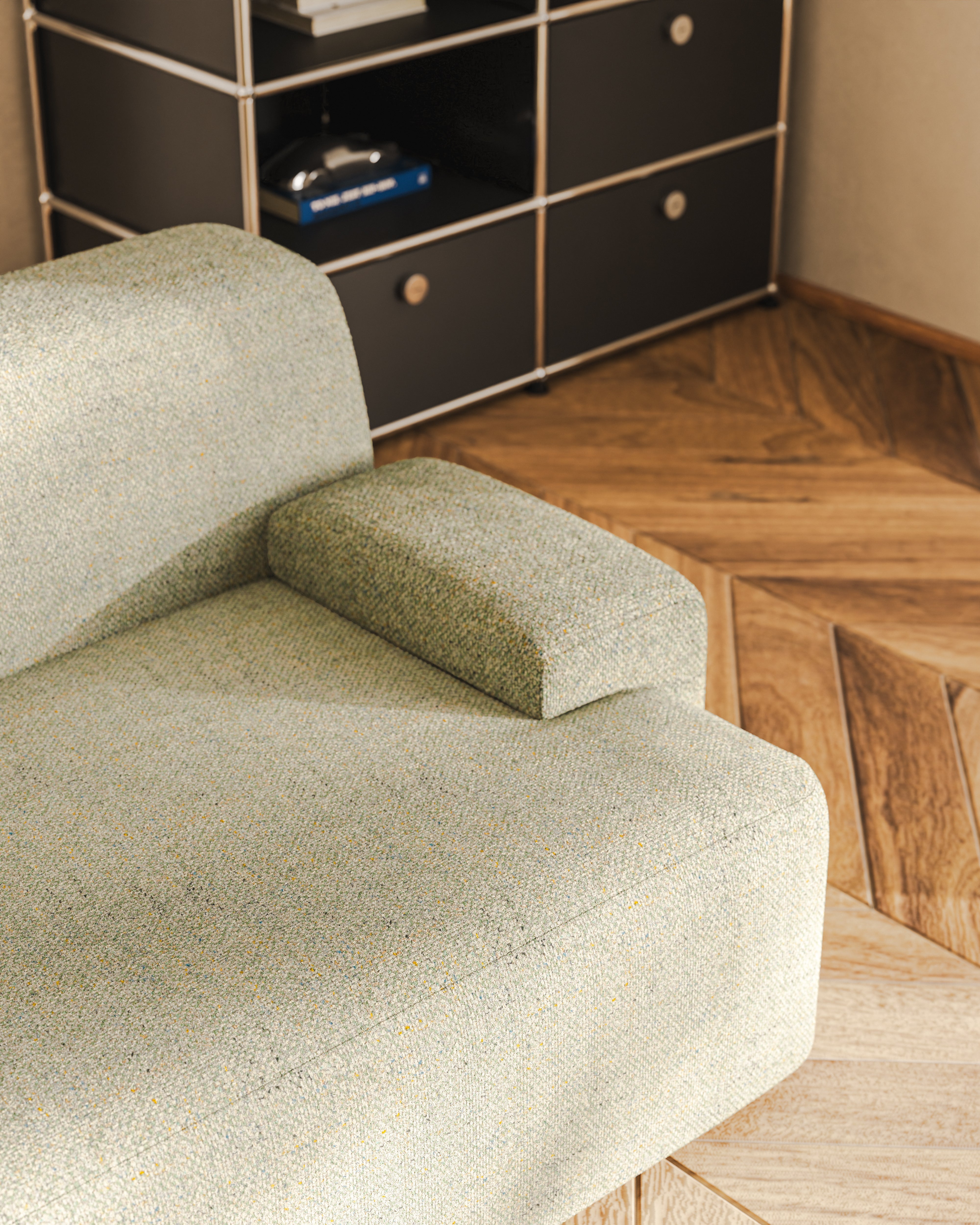 Modulares 3-Sitzer-Sofa UMI hellgrün