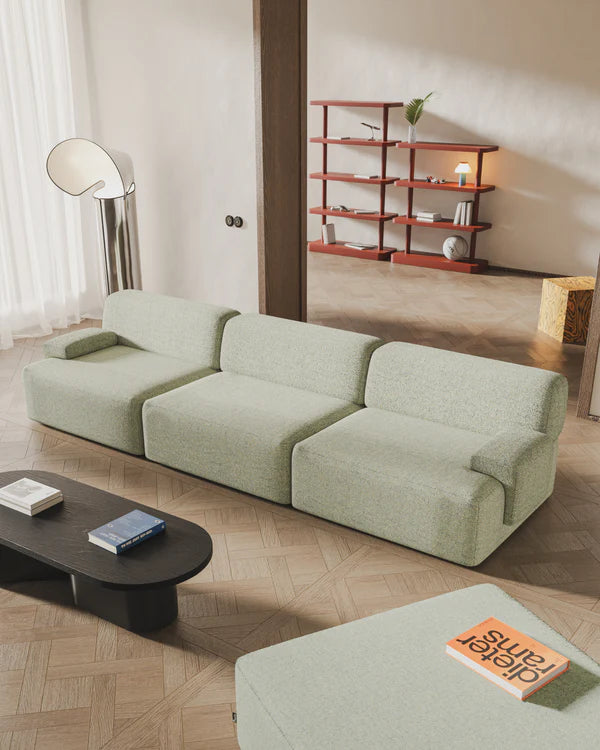Modulares Sofa UMI - mittleres Element in hellgrün