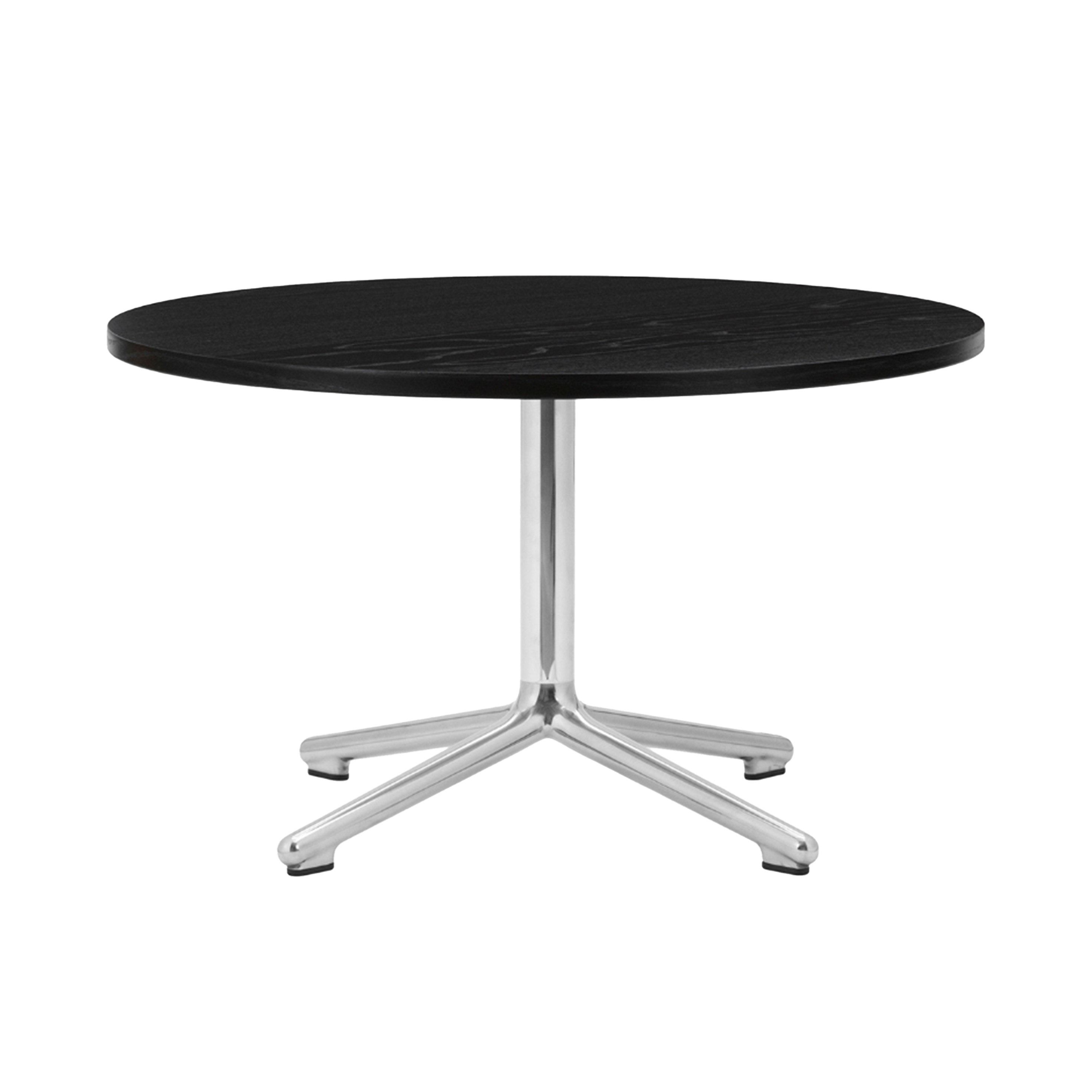 Couchtisch Mondschwarzeiche mit einer Aluminiumbasis