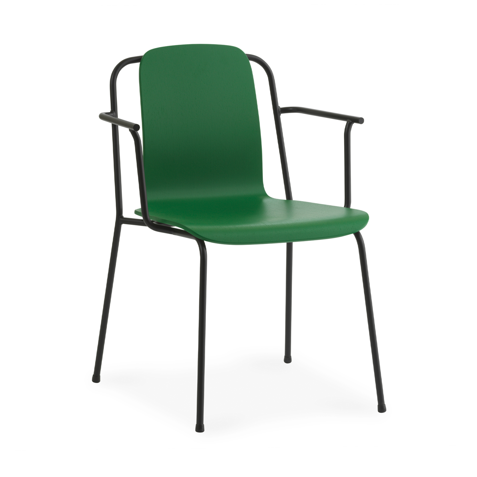 Chair with armrests Studio Zielony Veneer Jesion with a black base