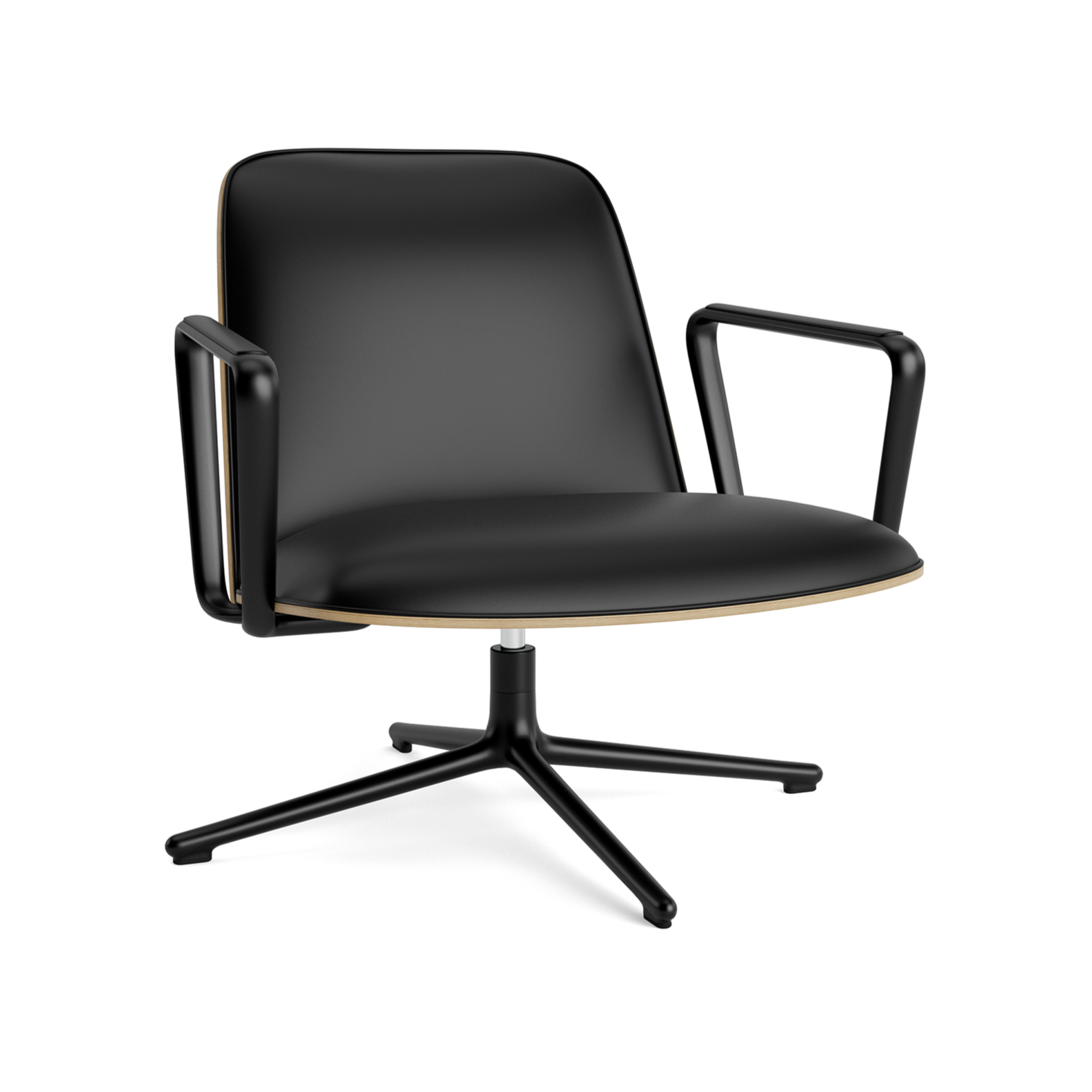 Draaistoel PAD LOW eikenfineer met zwarte basis