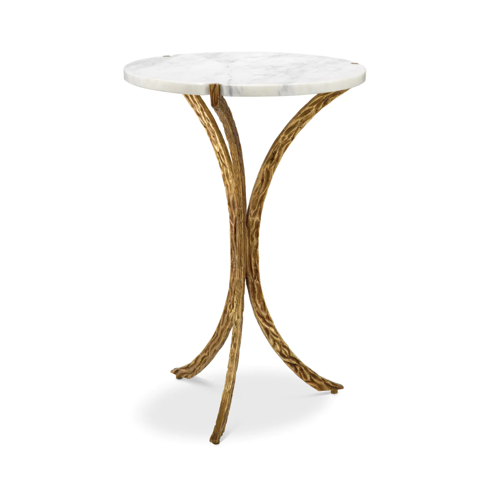 Emmeline Side Table Marmor Top mit alter goldener Basis