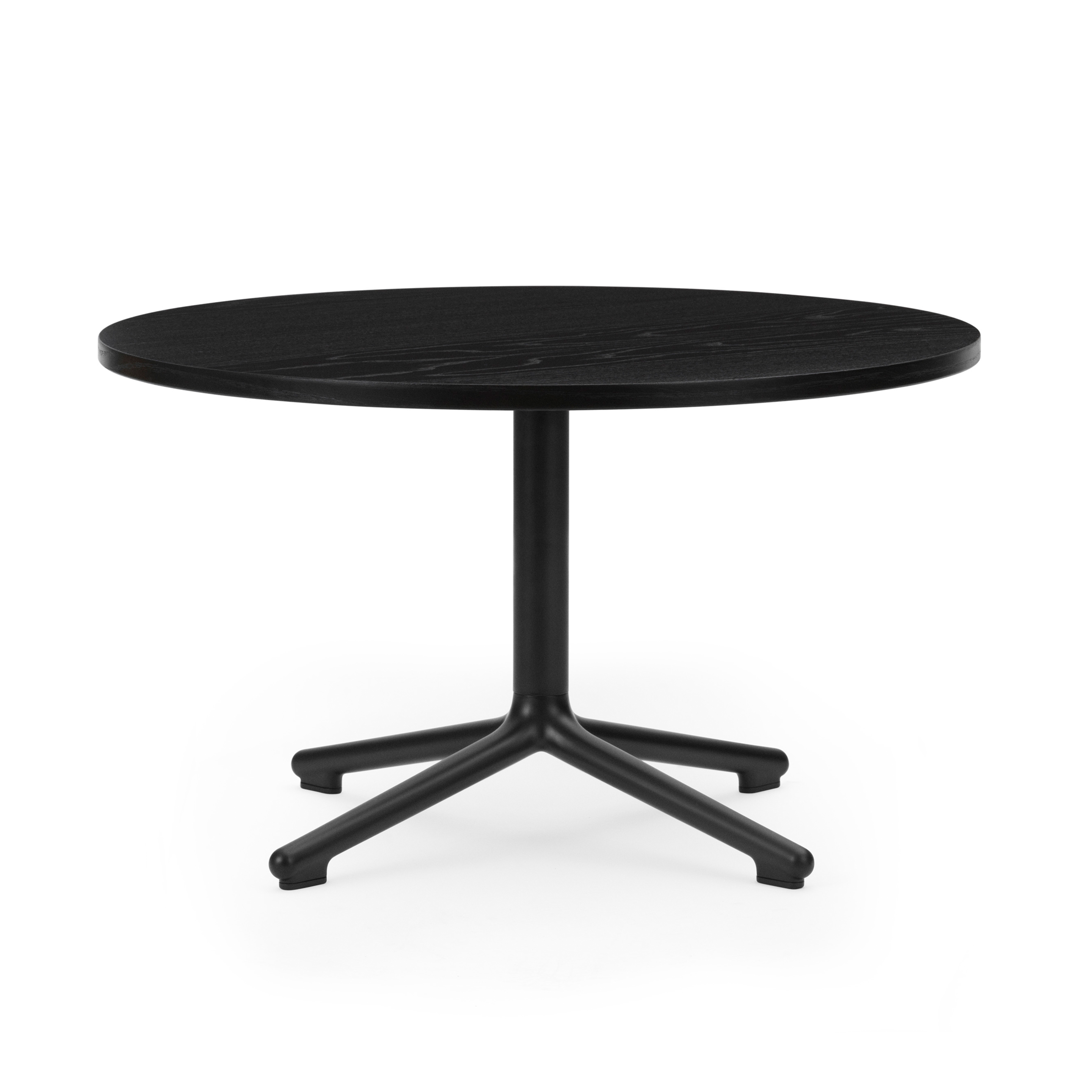 Lunar coffee table black oak top with a black base