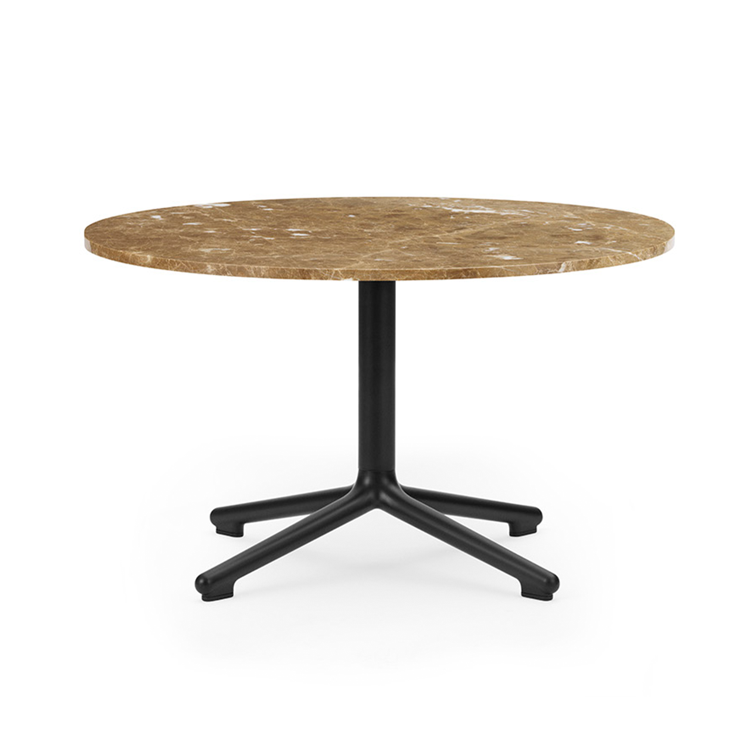 LUNAR salontafel met zandkleurig marmeren blad en zwarte basis