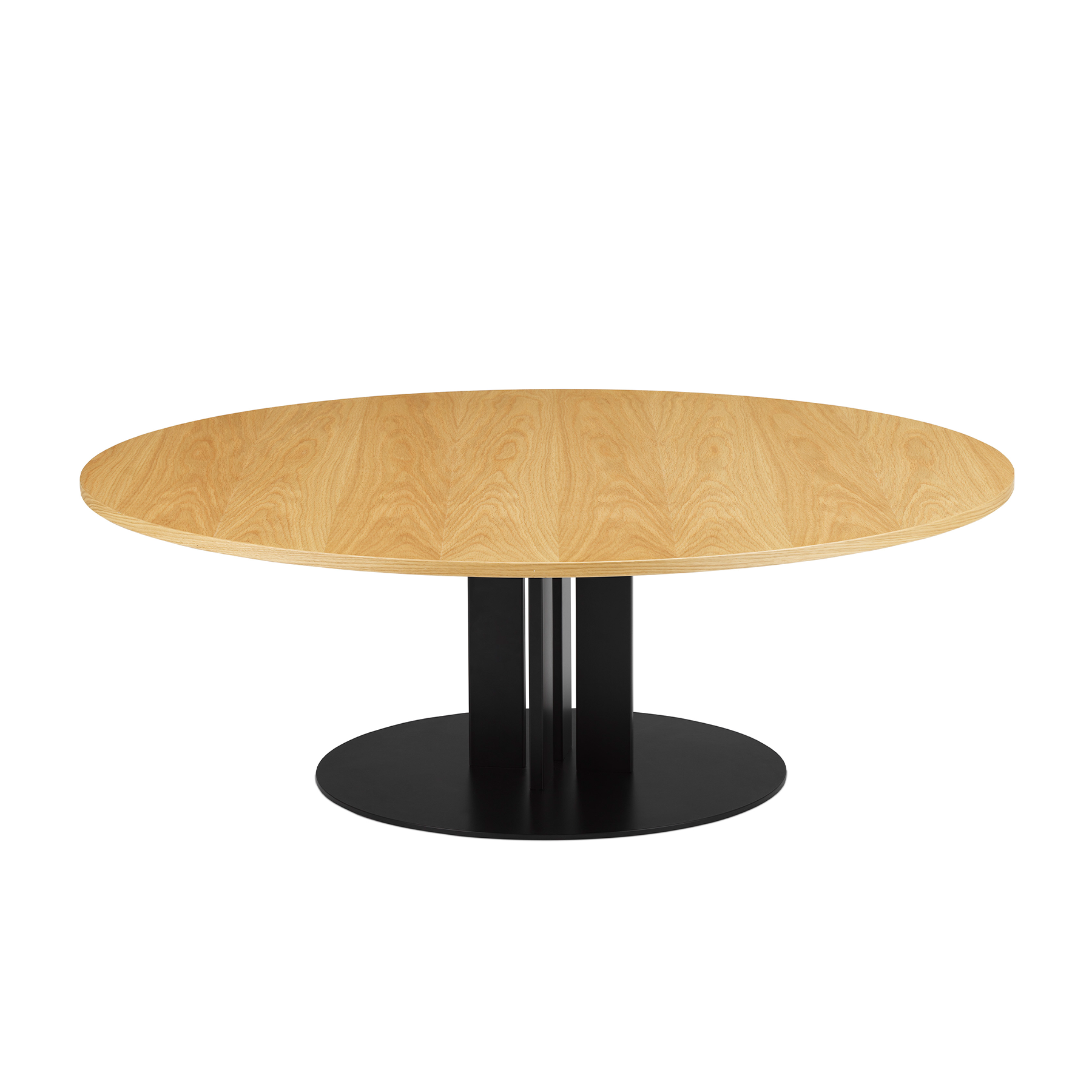 Ronde salontafel SCALA met gefineerd blad en zwarte basis