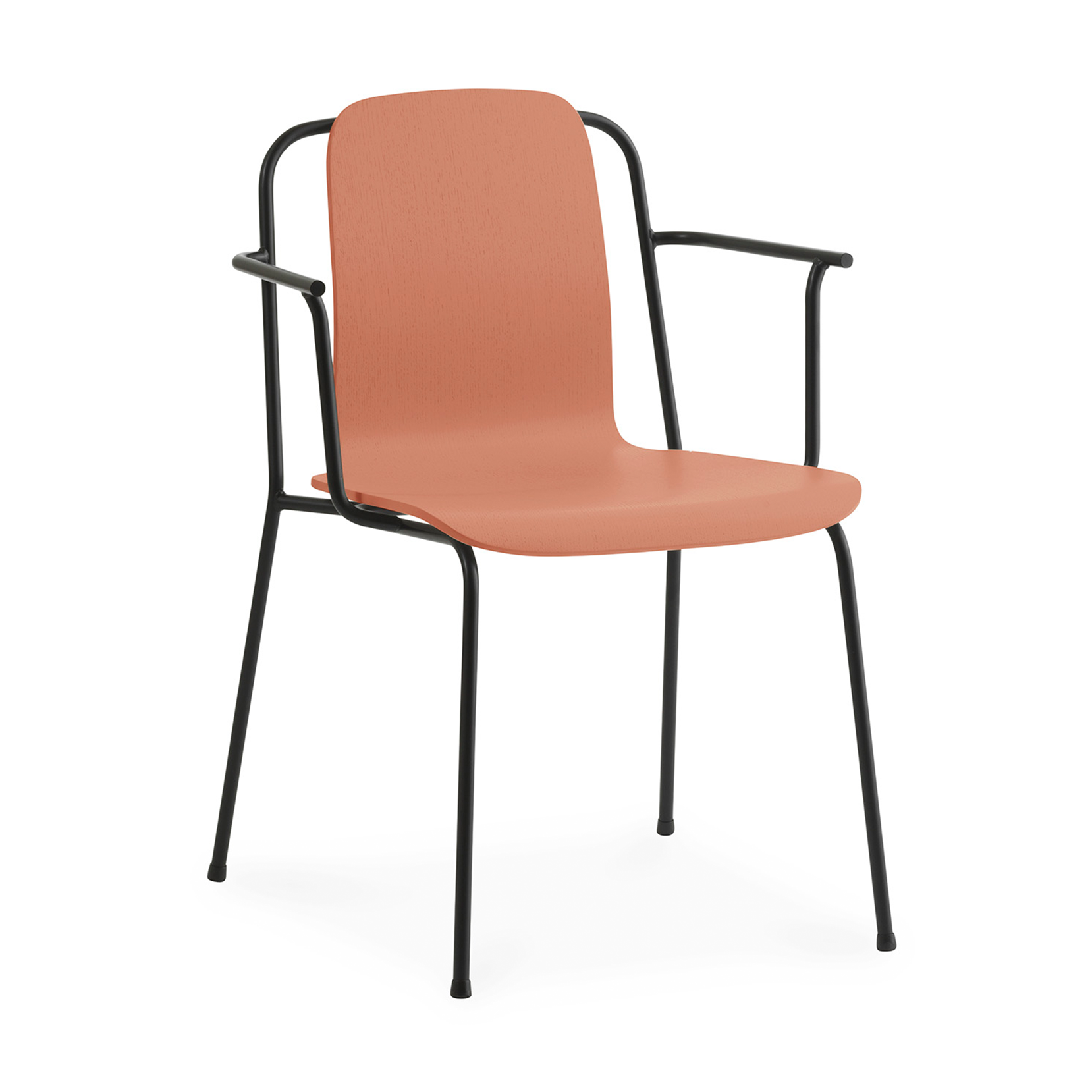 Chair with armrests Studio Bronze Jesion Veneer with a black base