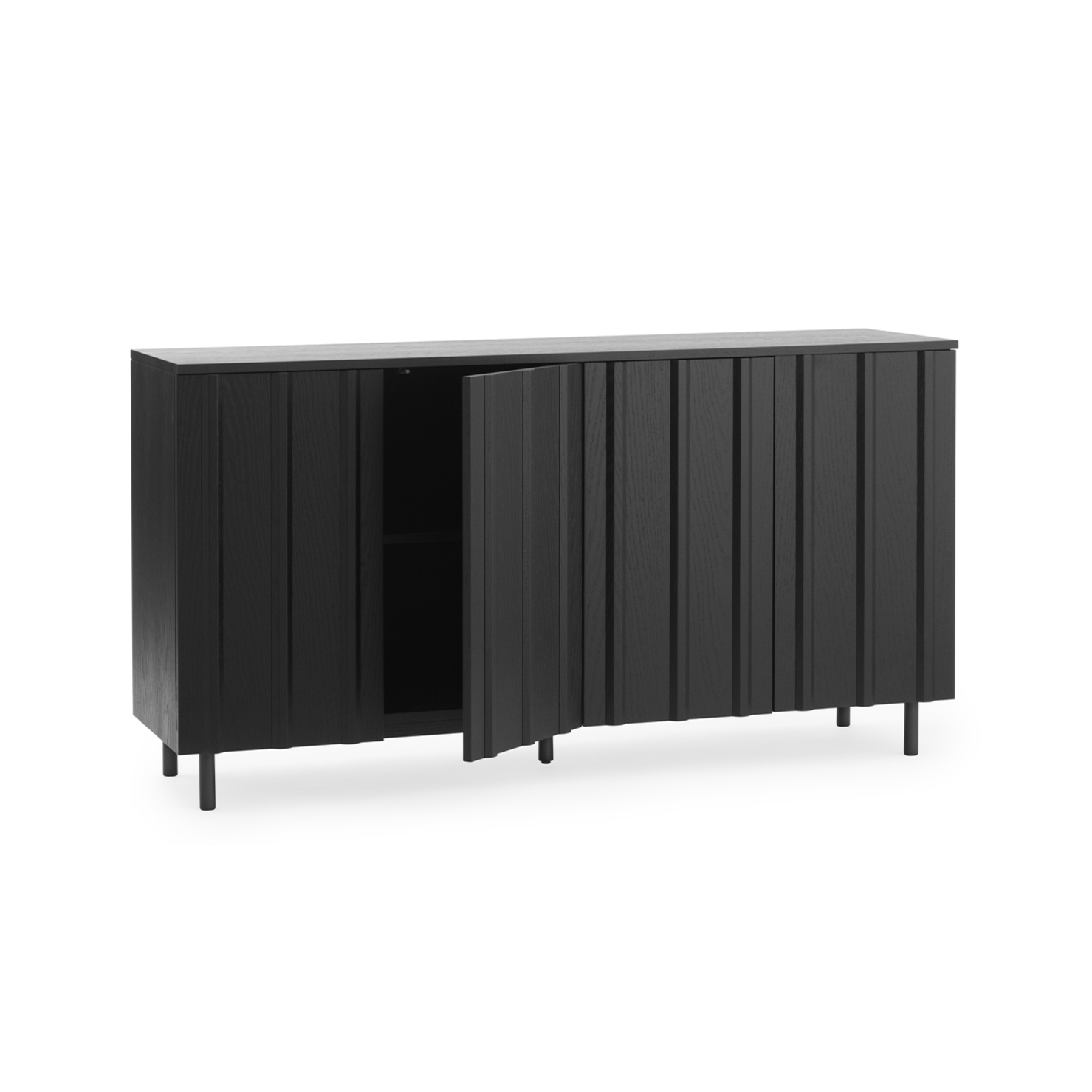 RIB chest of drawers black oak veneer